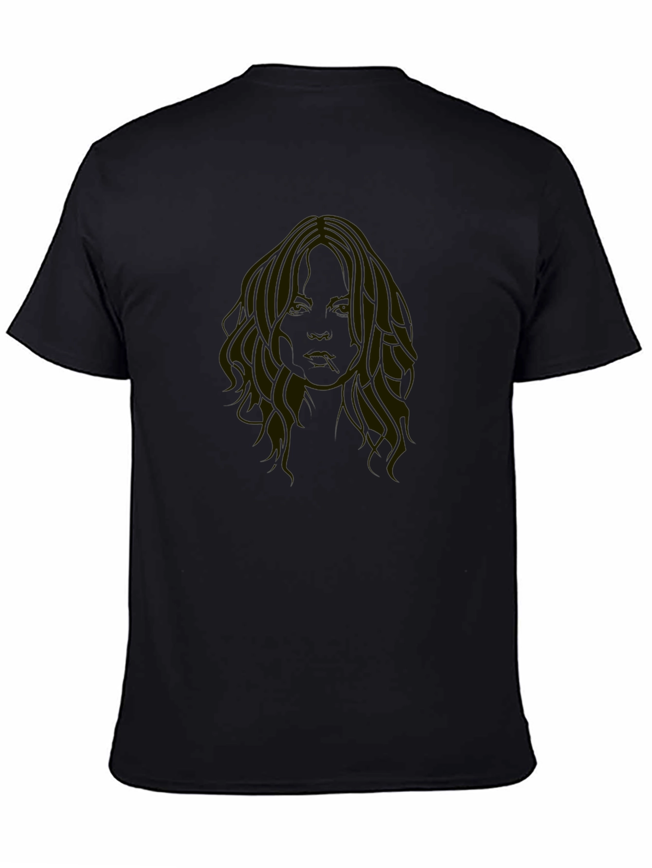 Black T-Shirt with Face Print