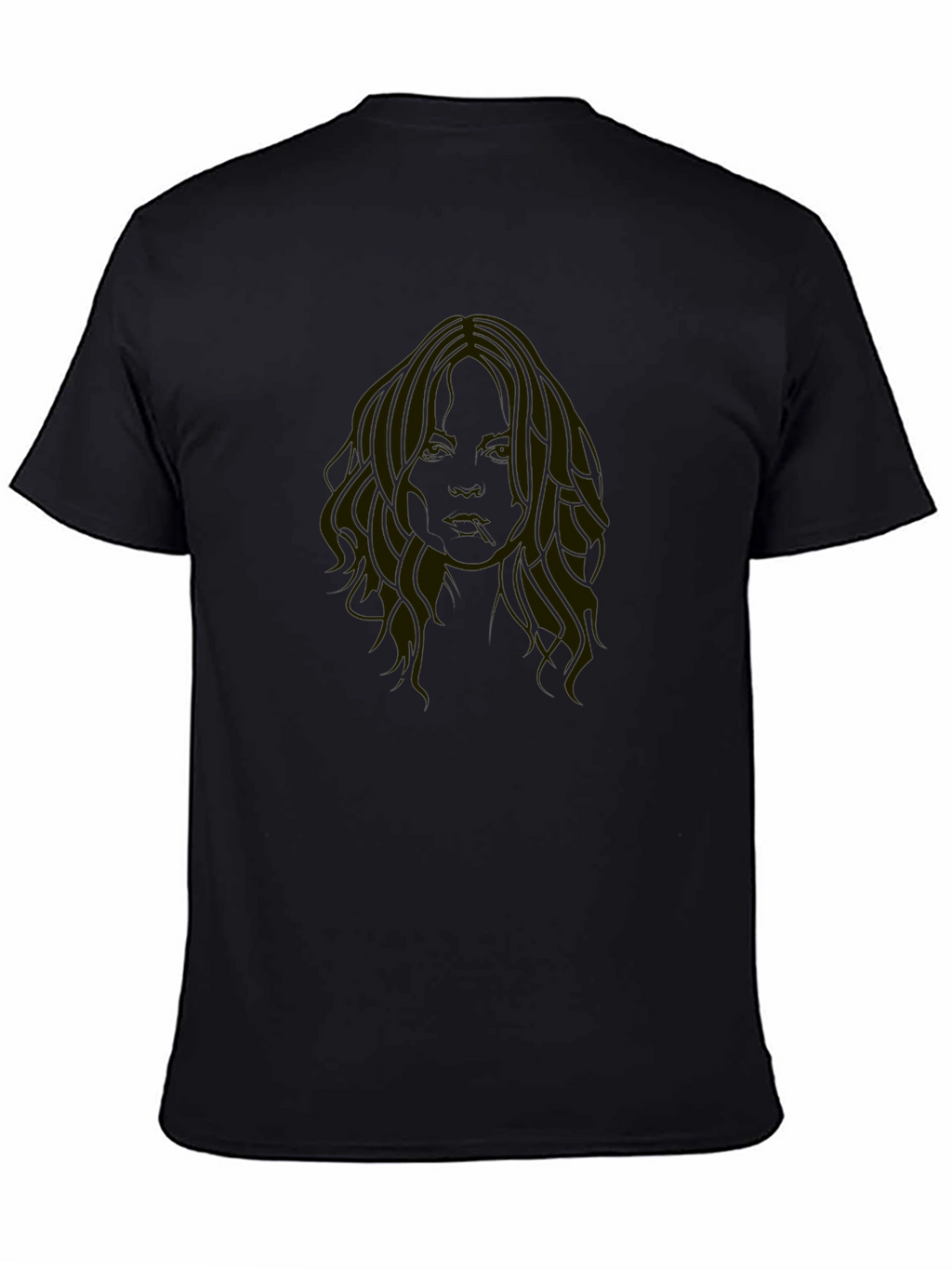 Black T-Shirt with Face Print
