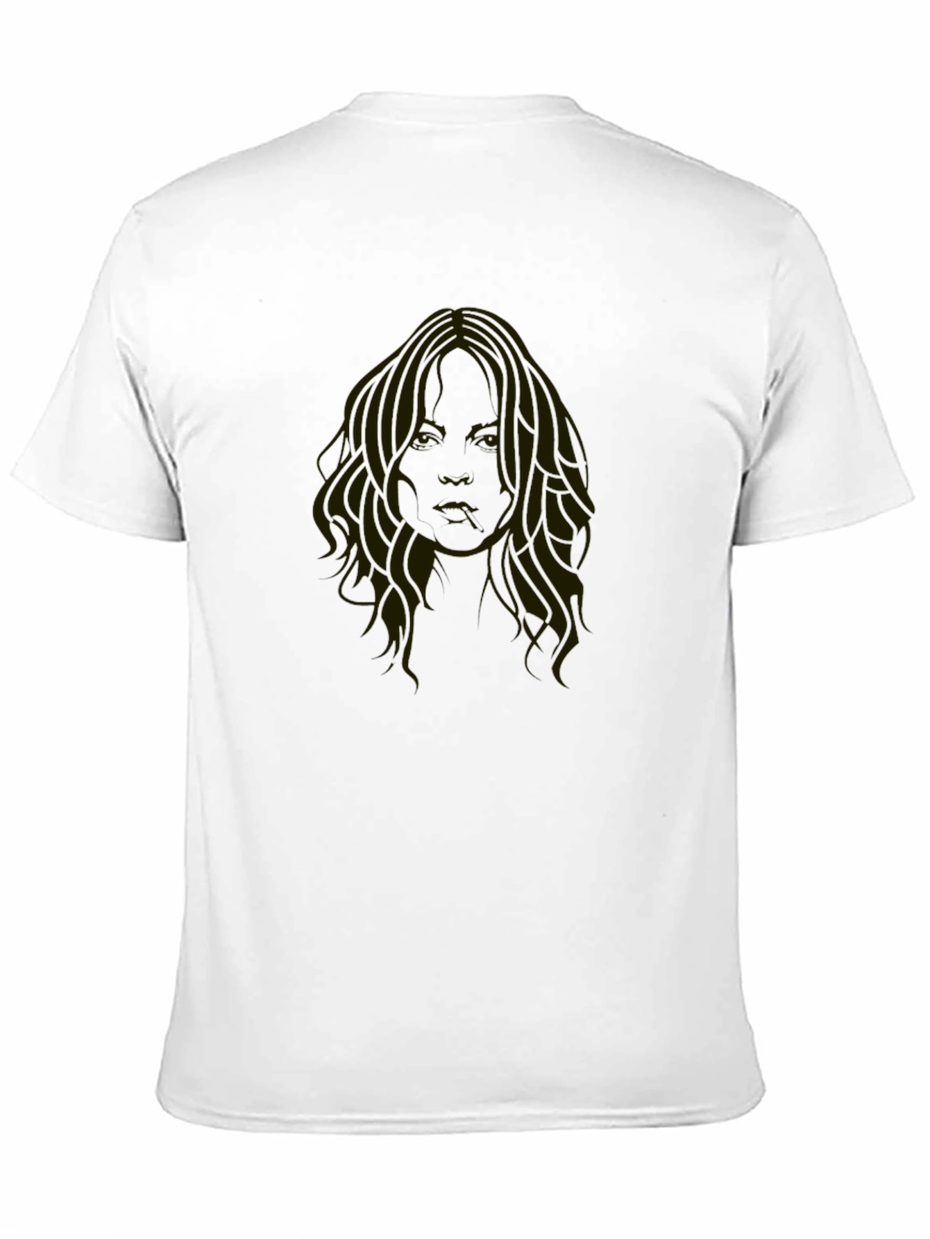 Black T-Shirt with Face Print