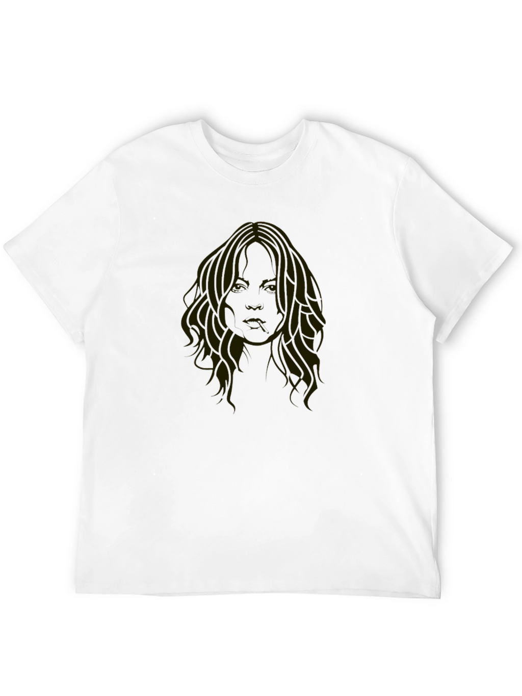 Black T-Shirt with Face Print