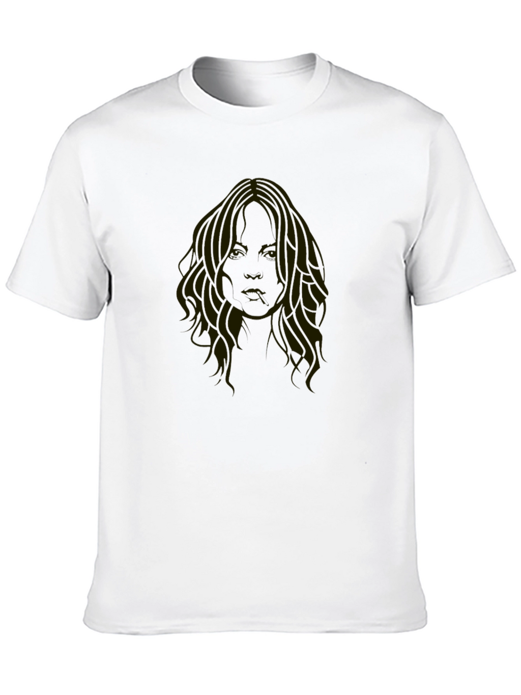 Black T-Shirt with Face Print