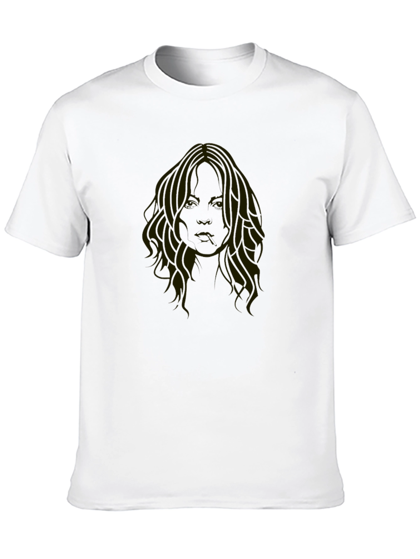 Black T-Shirt with Face Print