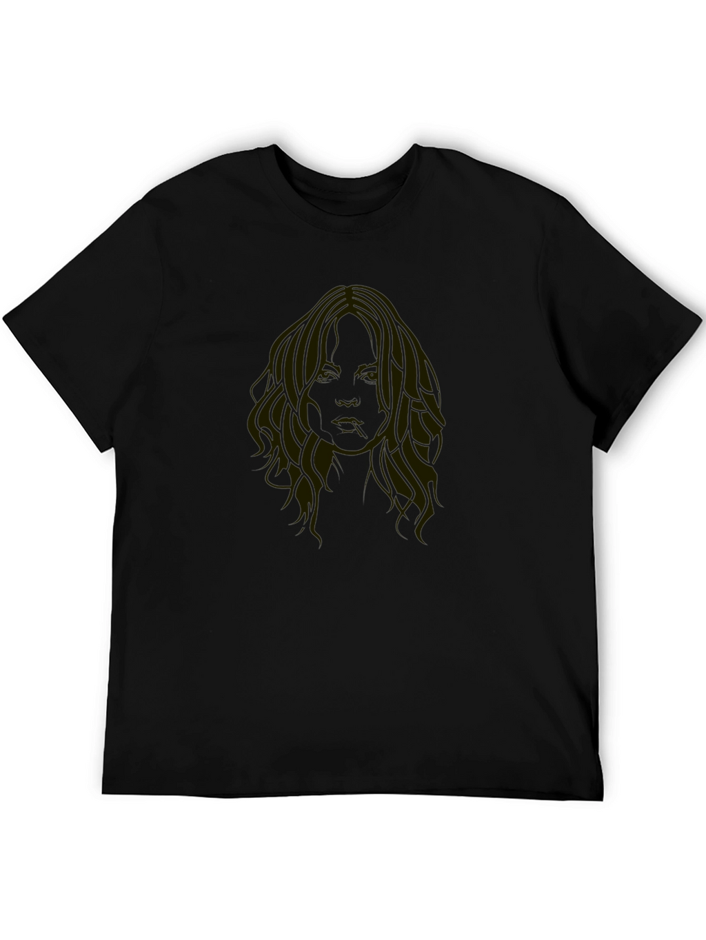 Black T-Shirt with Face Print