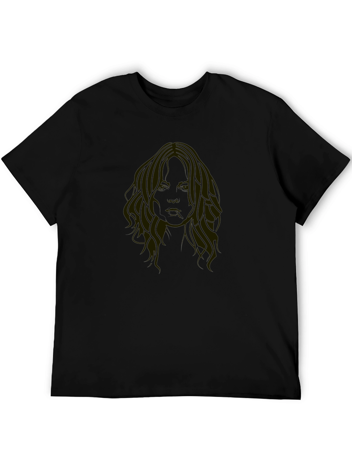 Black T-Shirt with Face Print