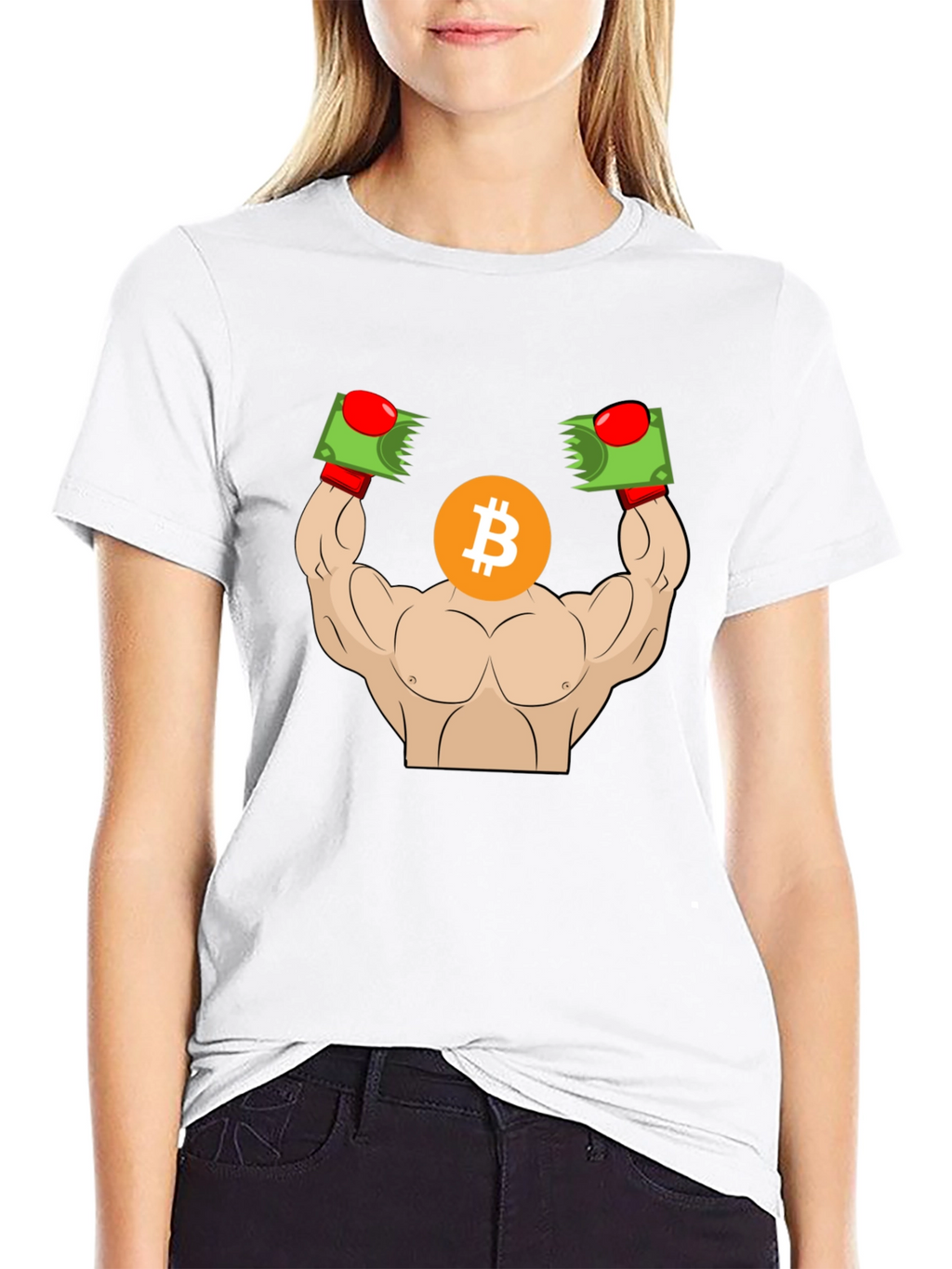 Bitcoin Bodybuilder Graphic T-Shirt - Crypto HODL!