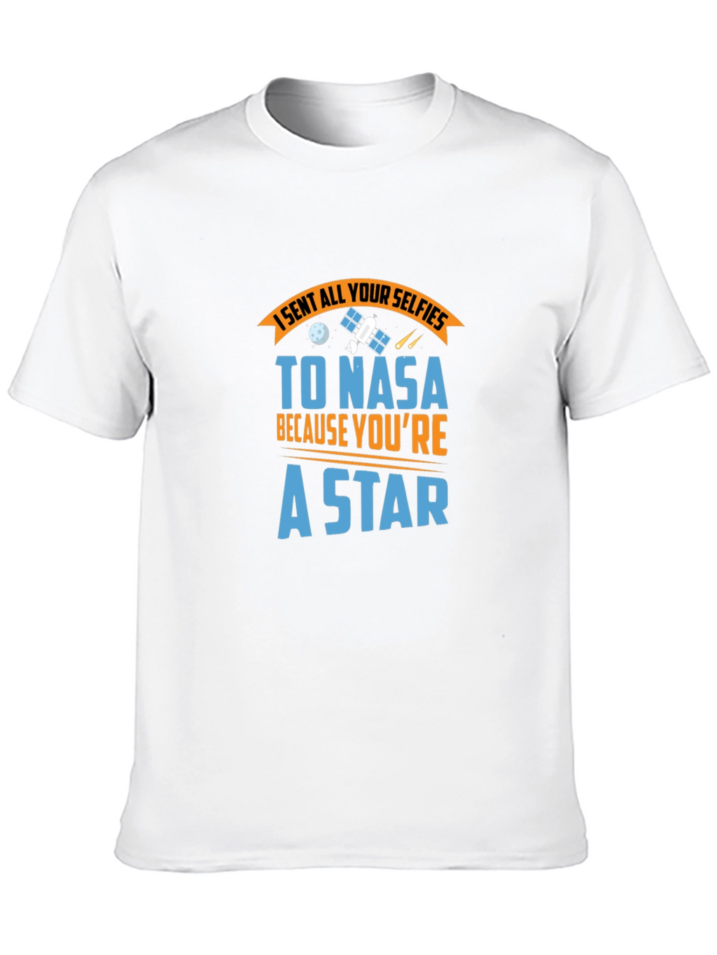 NASA Star Selfie Black Cotton Graphic Tee