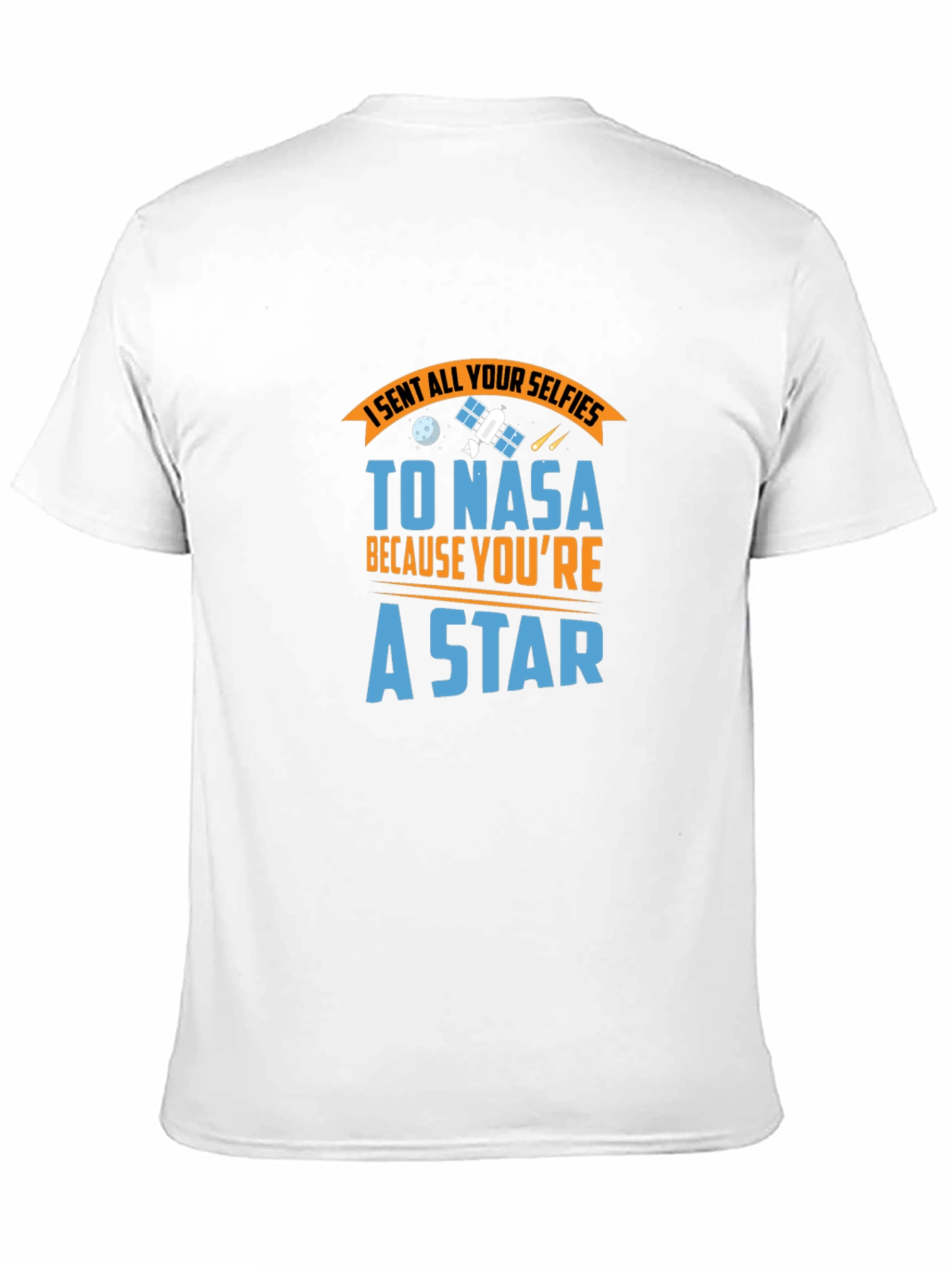 NASA Star Selfie Black Cotton Graphic Tee