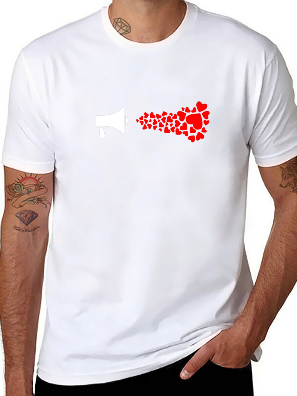 Love Loudly: Heart Megaphone Graphic Tee