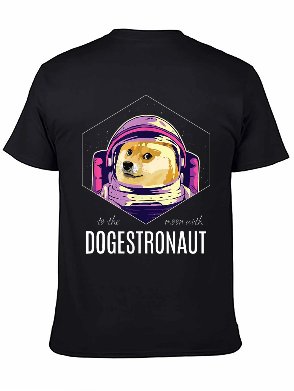 Dogestronaut Black T-Shirt: To the Moon!