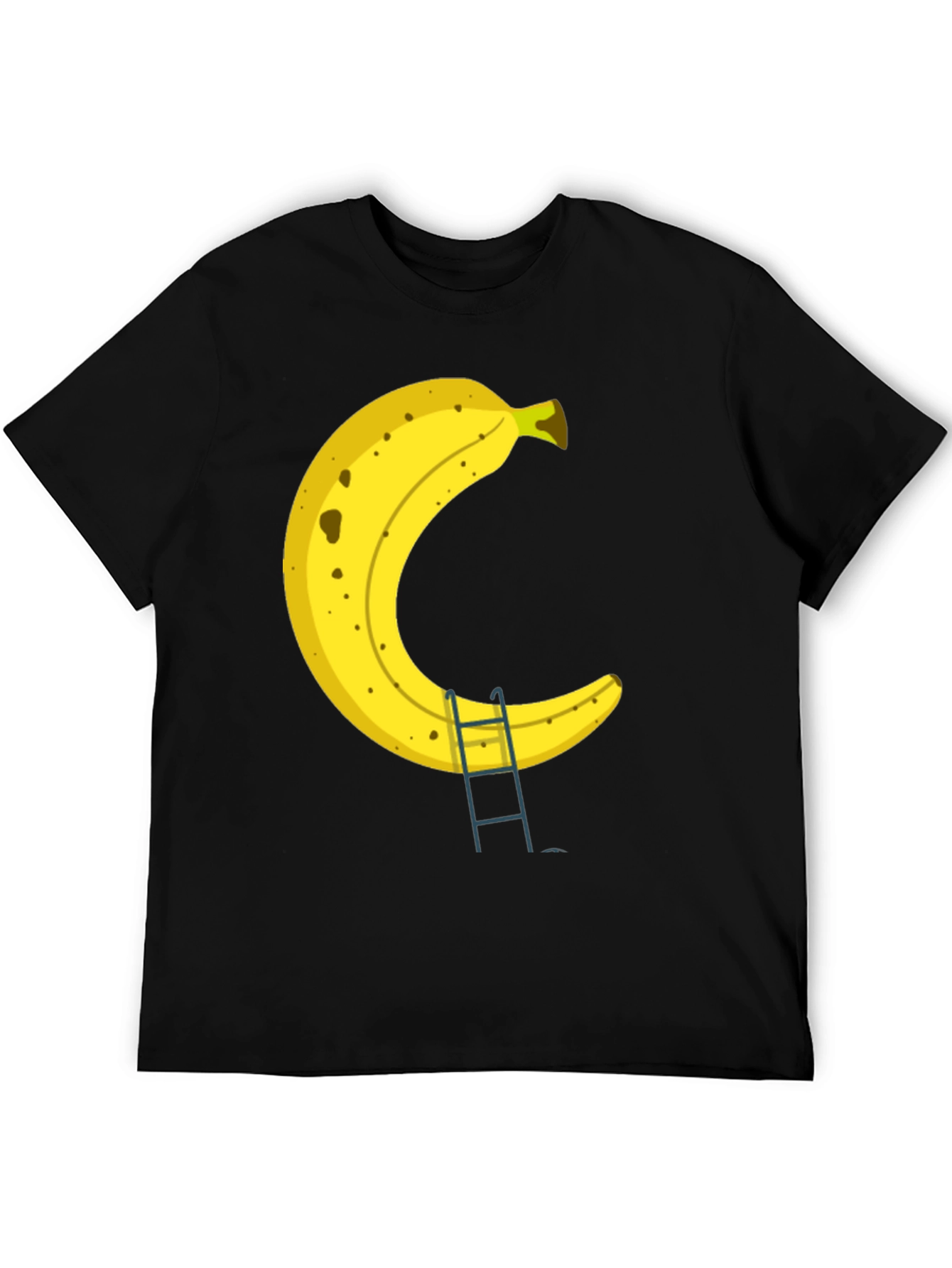 Banana Ladder Black T-Shirt - Funny Fruit Graphic Tee