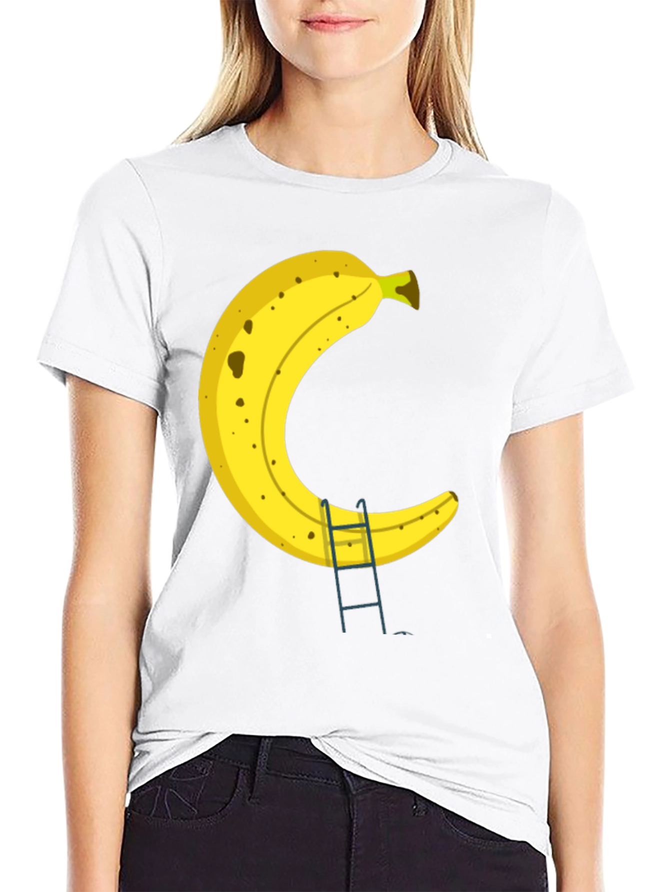 Banana Ladder Black T-Shirt - Funny Fruit Graphic Tee