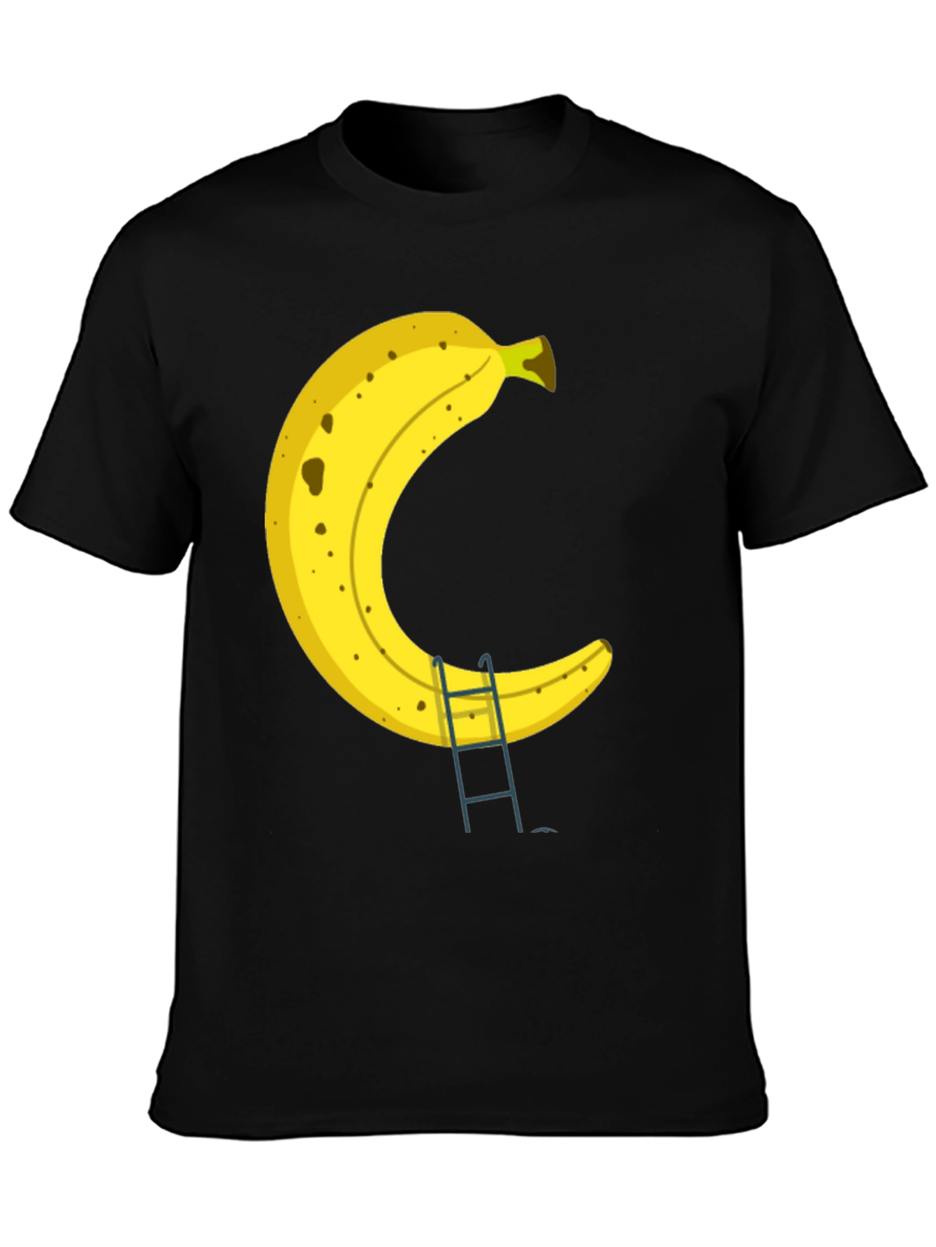 Banana Ladder Black T-Shirt - Funny Fruit Graphic Tee