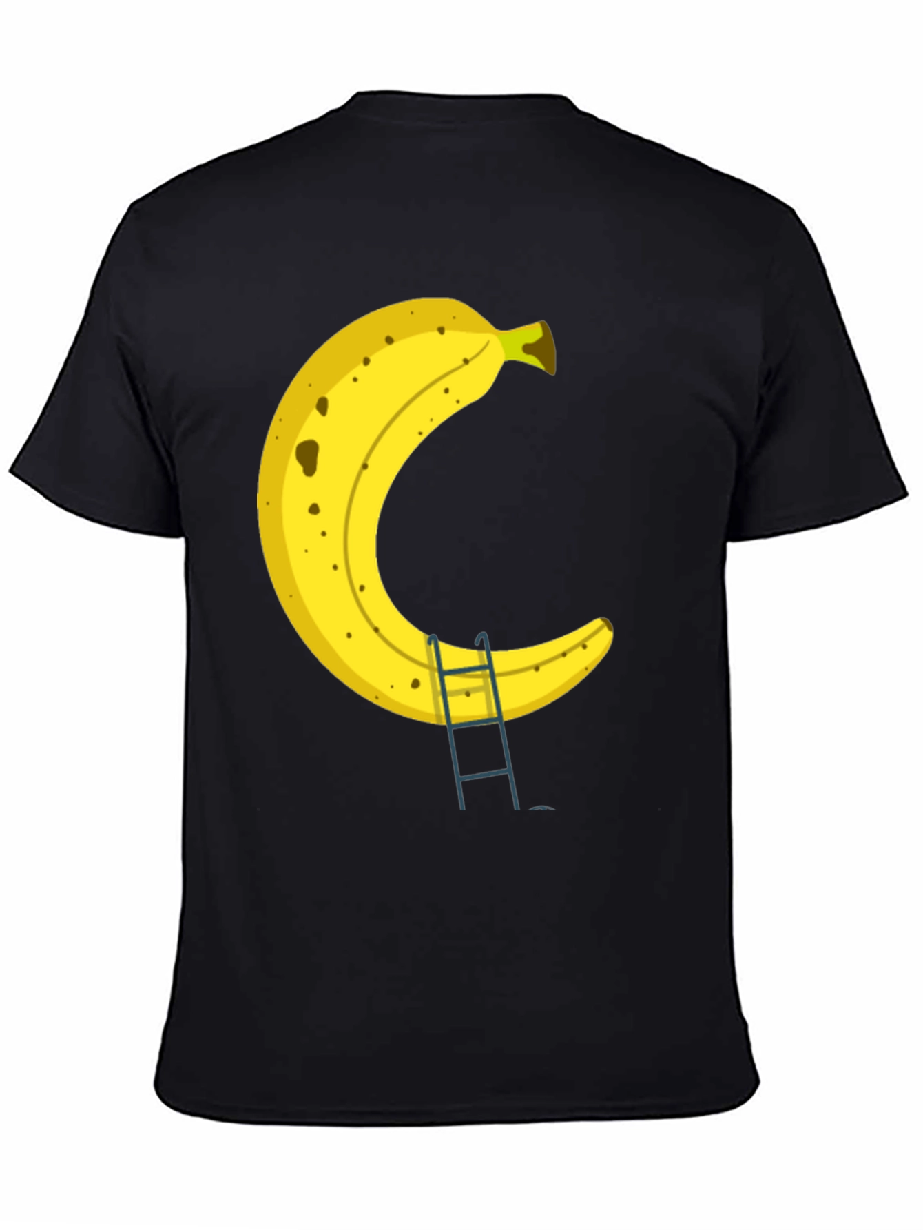 Banana Ladder Black T-Shirt - Funny Fruit Graphic Tee