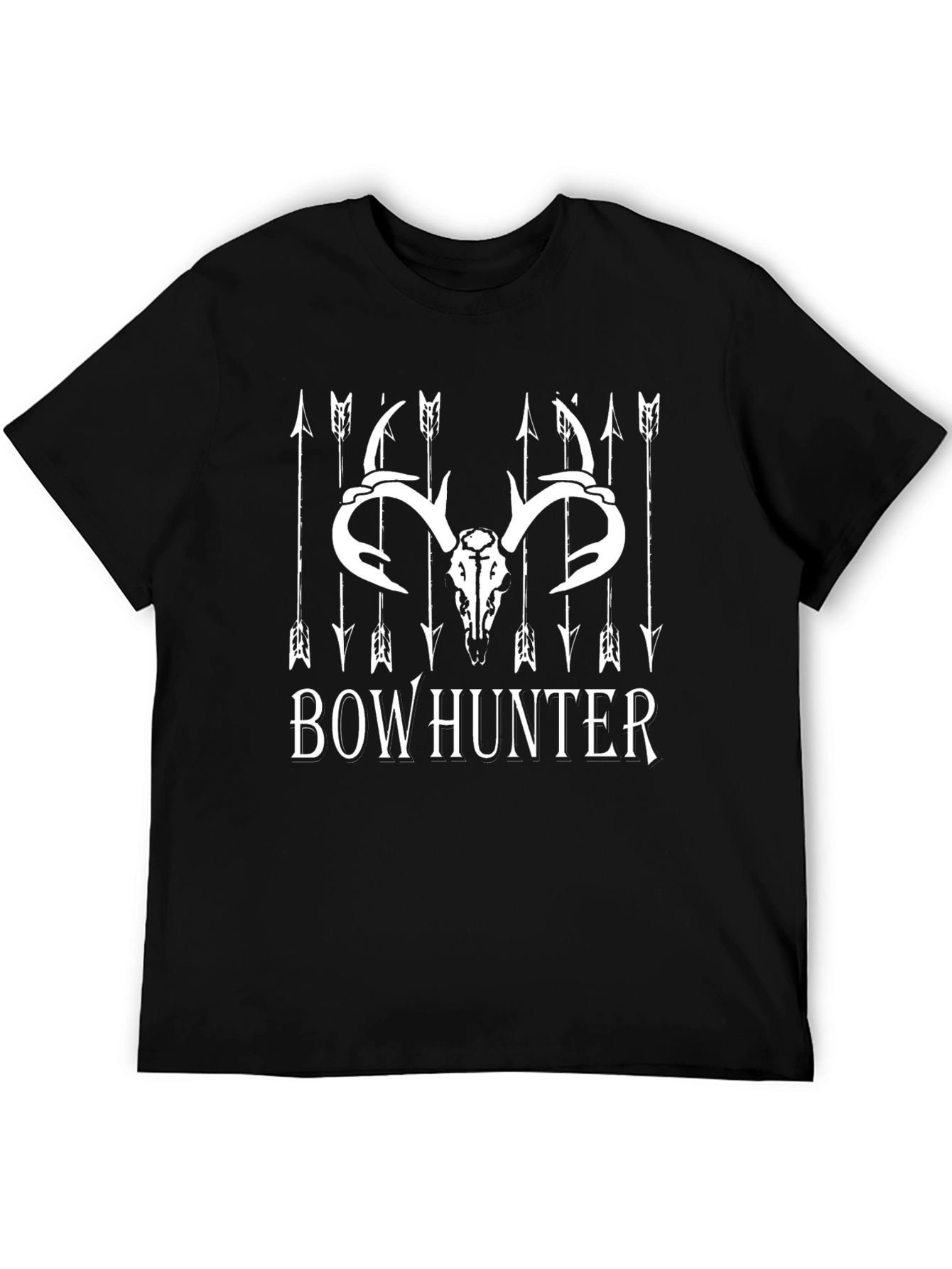 Bow Hunter T-Shirt - Deer Skull and Arrows Design