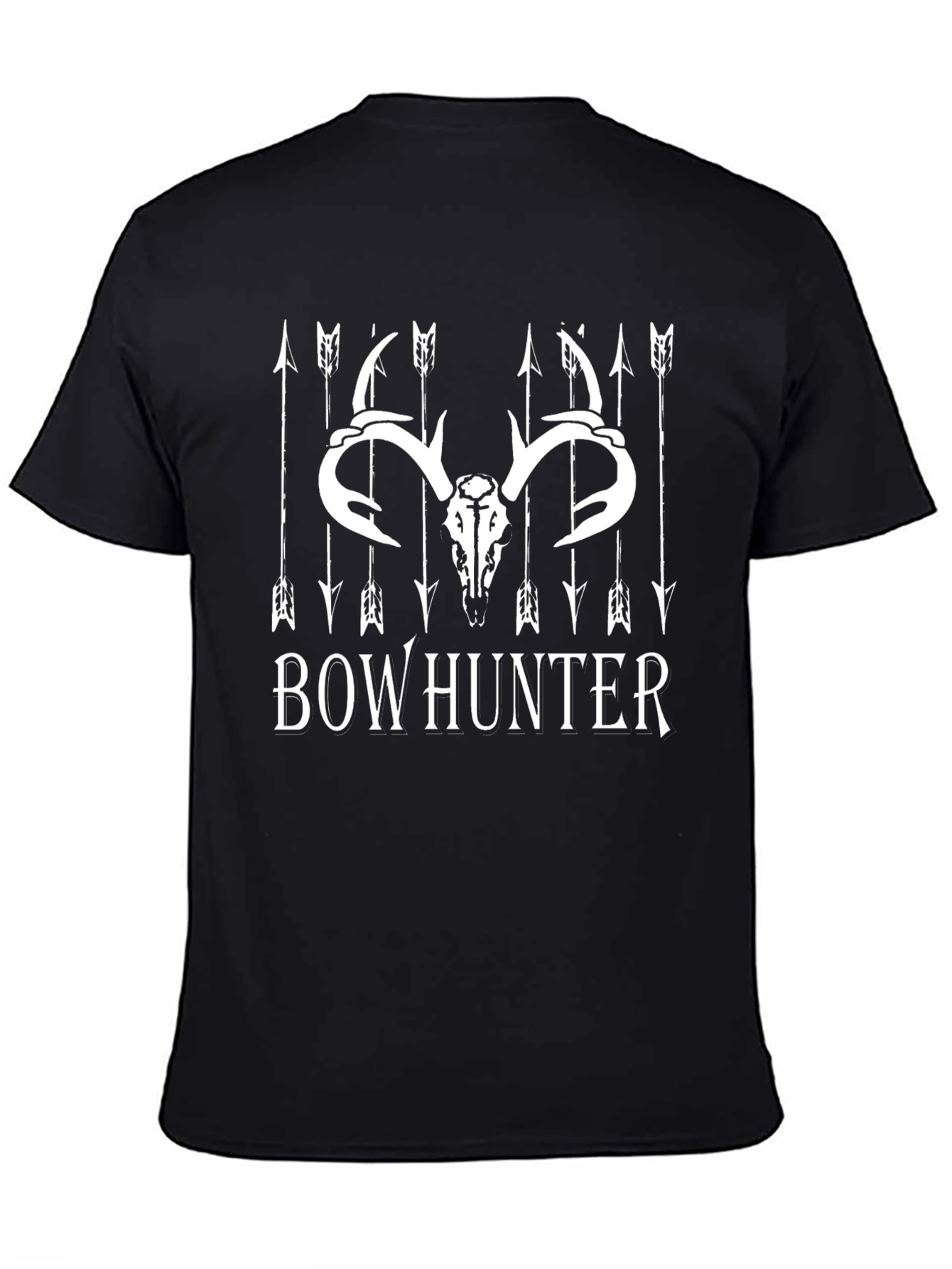 Bow Hunter T-Shirt - Deer Skull and Arrows Design