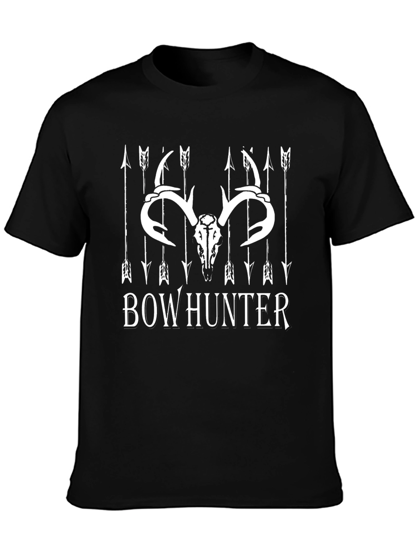 Bow Hunter T-Shirt - Deer Skull and Arrows Design