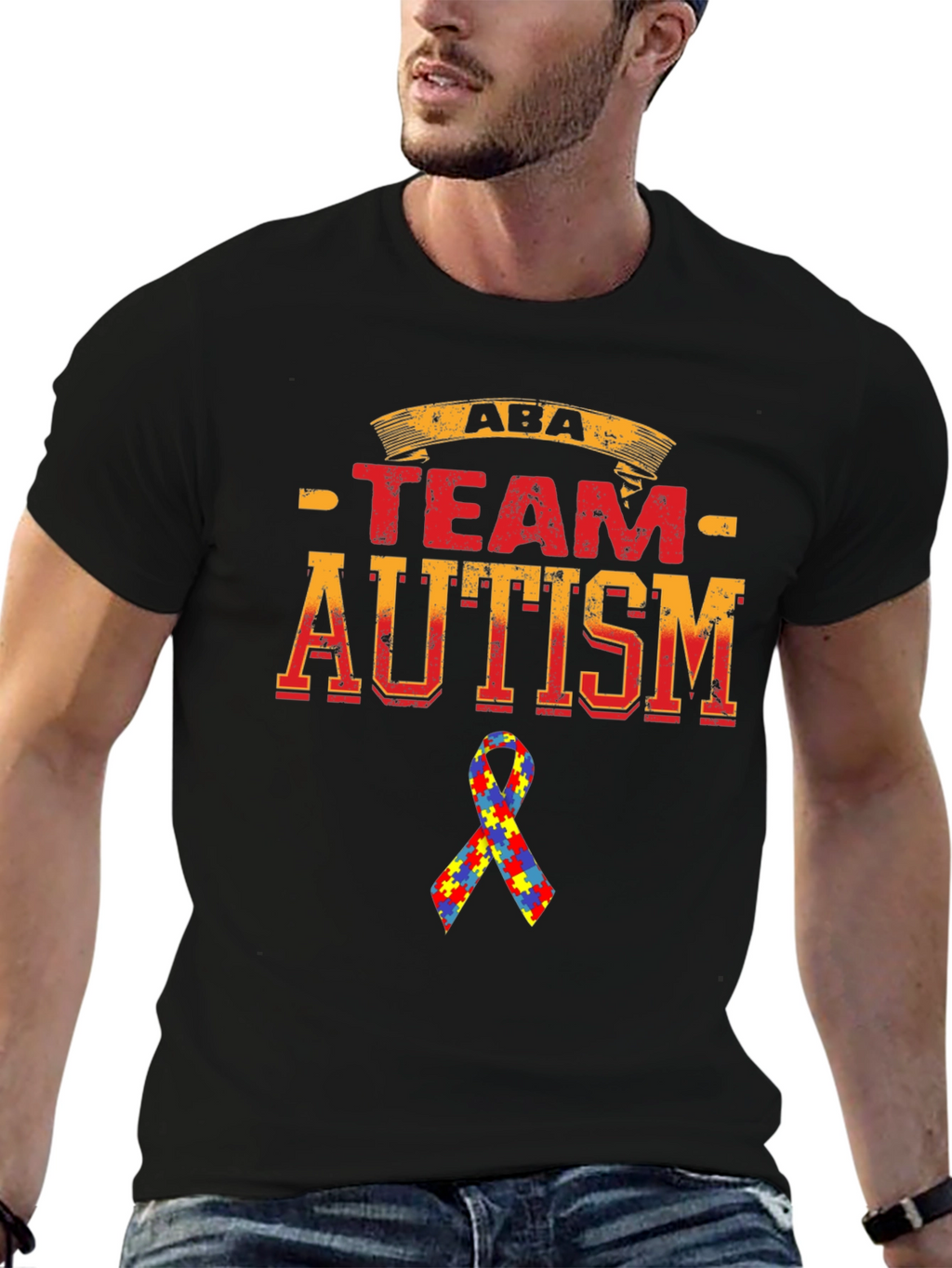 ABA Team Autism Puzzle Ribbon T-Shirt