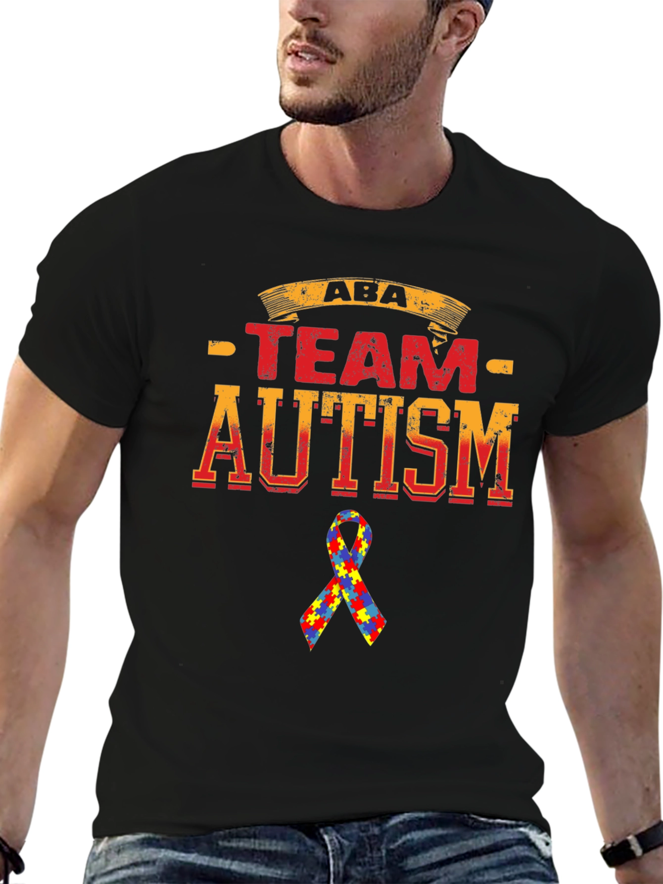 ABA Team Autism Puzzle Ribbon T-Shirt