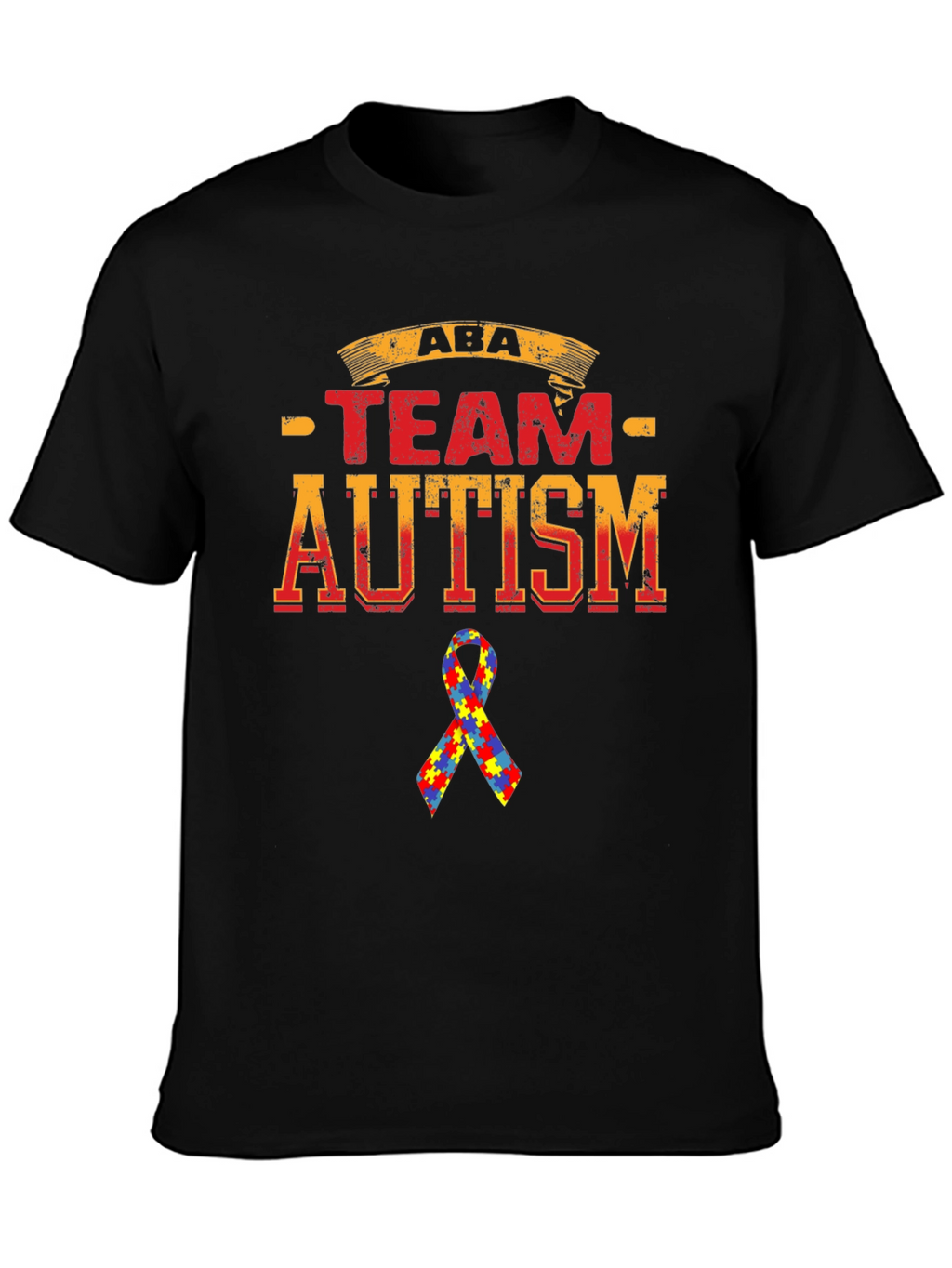 ABA Team Autism Puzzle Ribbon T-Shirt