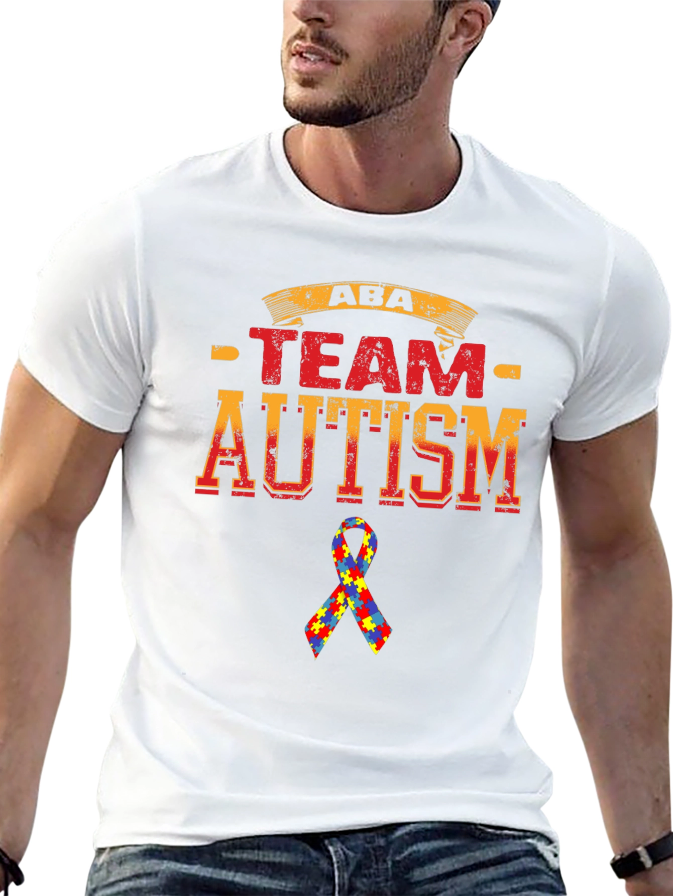 ABA Team Autism Puzzle Ribbon T-Shirt