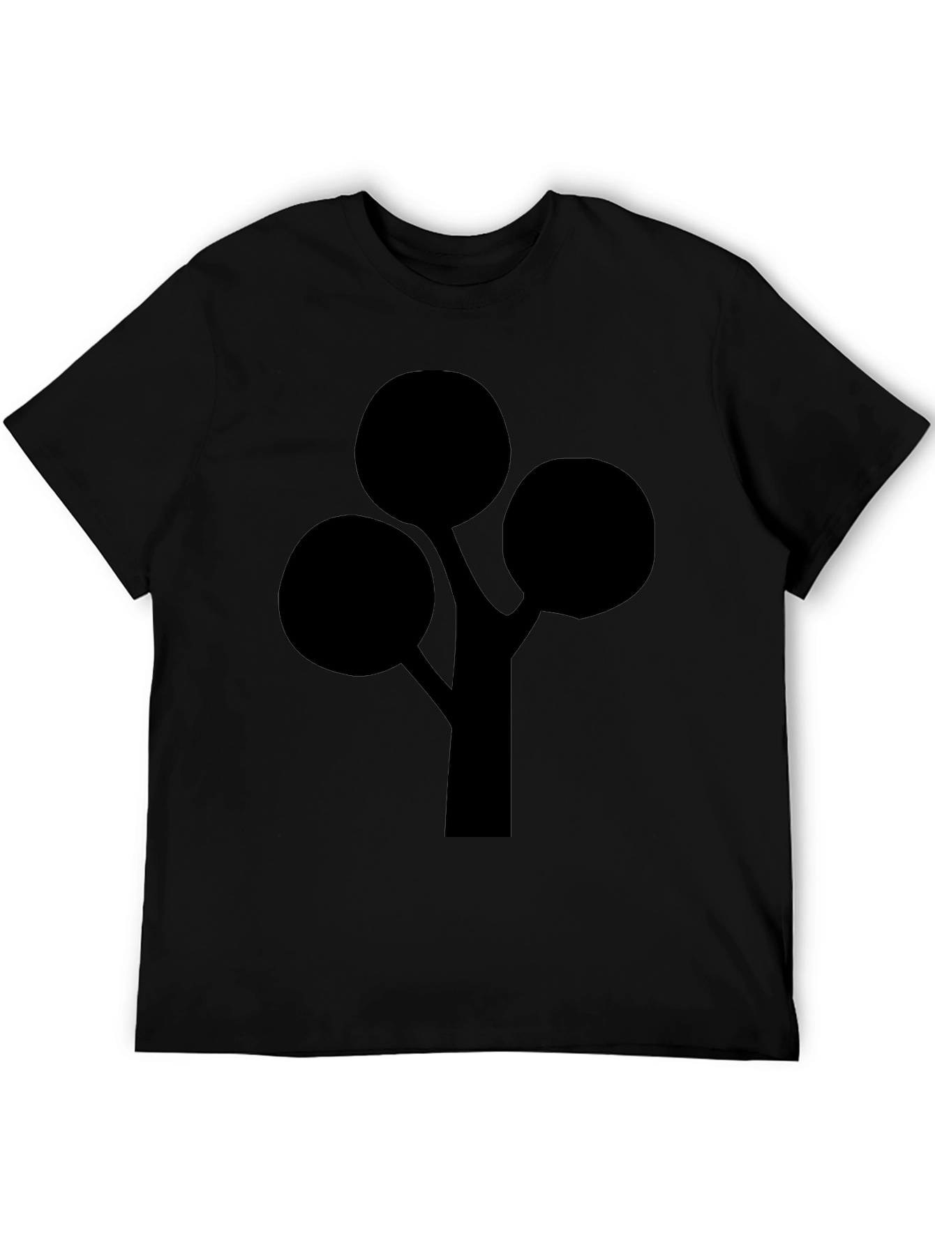 Modern Abstract Tree Graphic Black T-Shirt