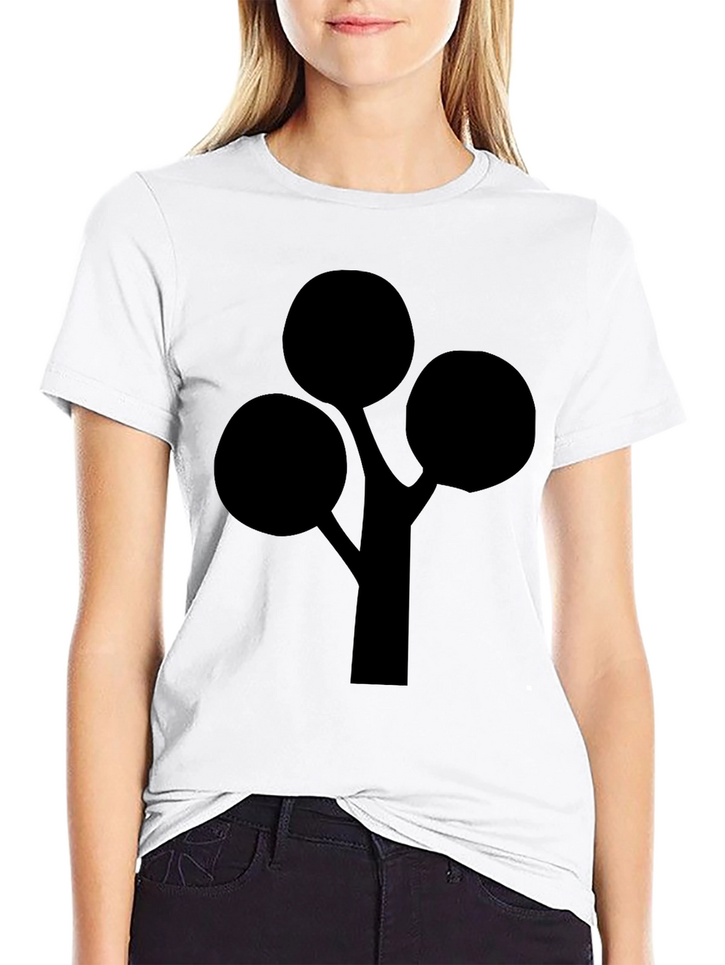 Modern Abstract Tree Graphic Black T-Shirt
