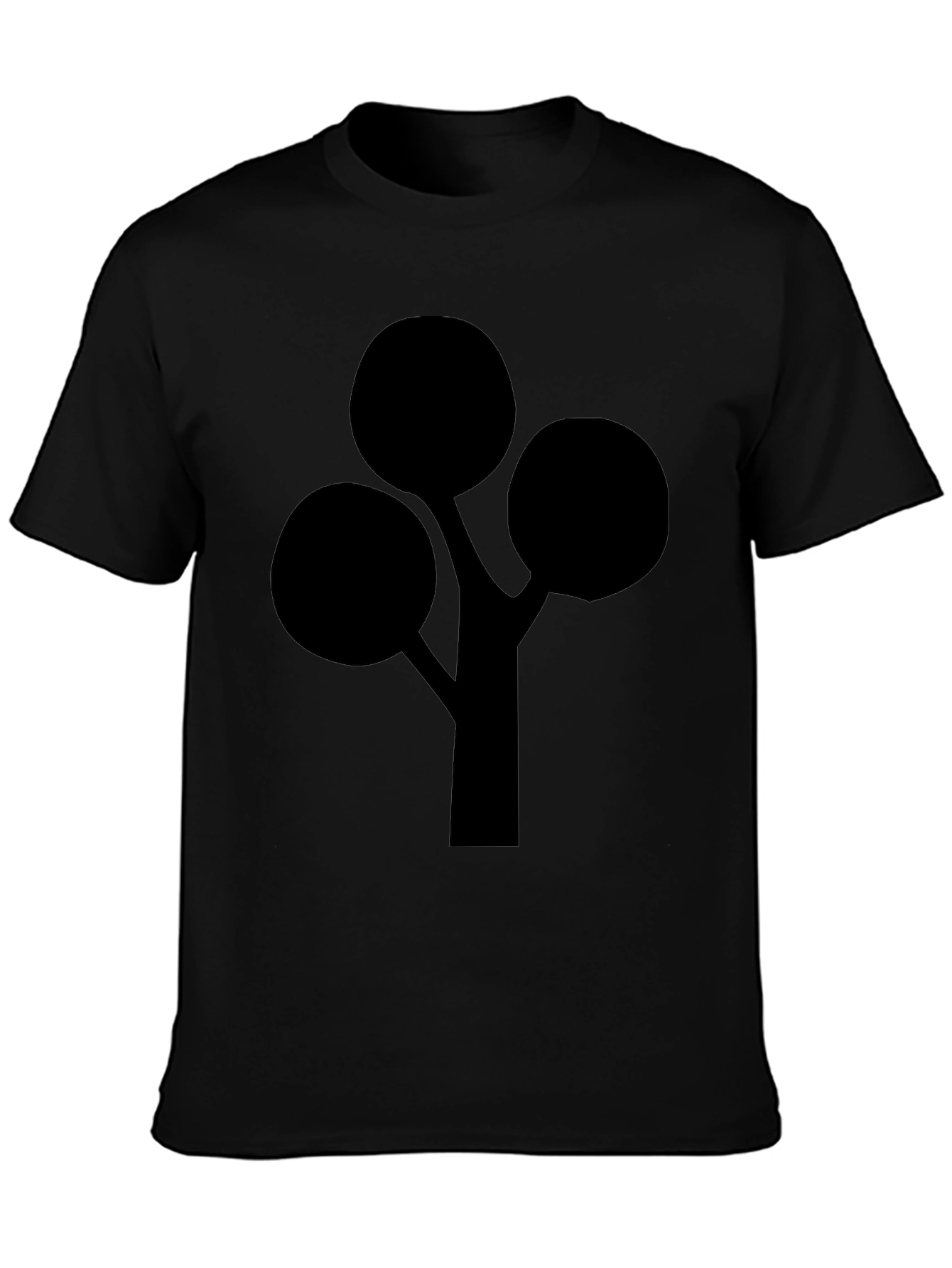 Modern Abstract Tree Graphic Black T-Shirt