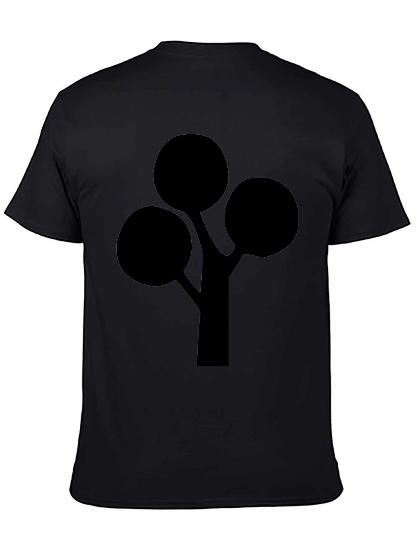 Modern Abstract Tree Graphic Black T-Shirt