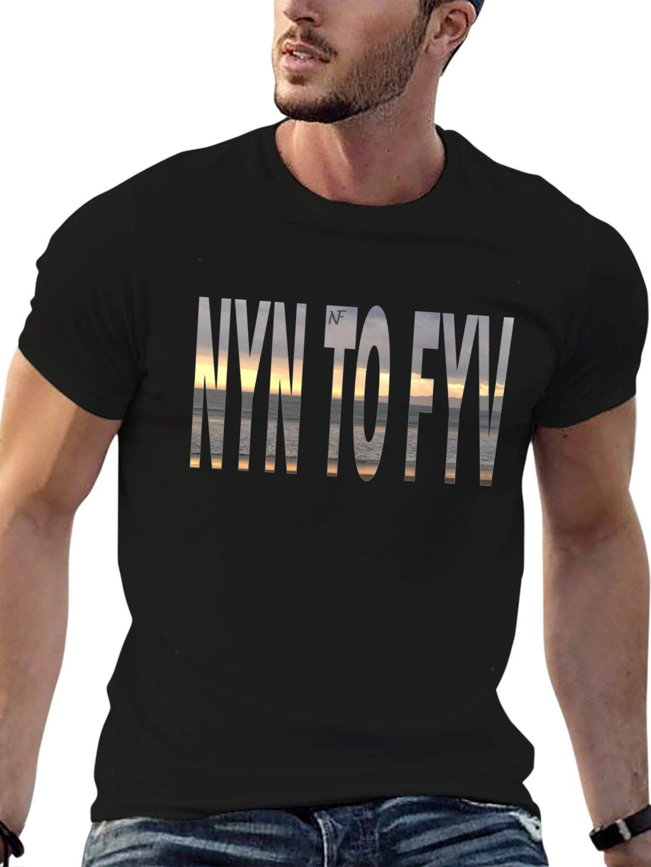NYN to FYV Graphic Print Black T-Shirt