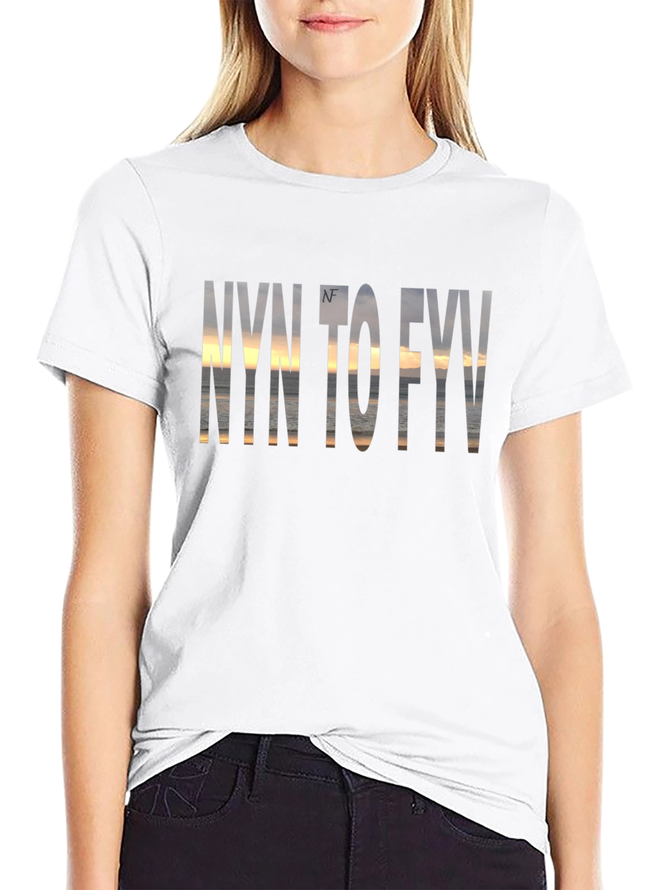 NYN to FYV Graphic Print Black T-Shirt