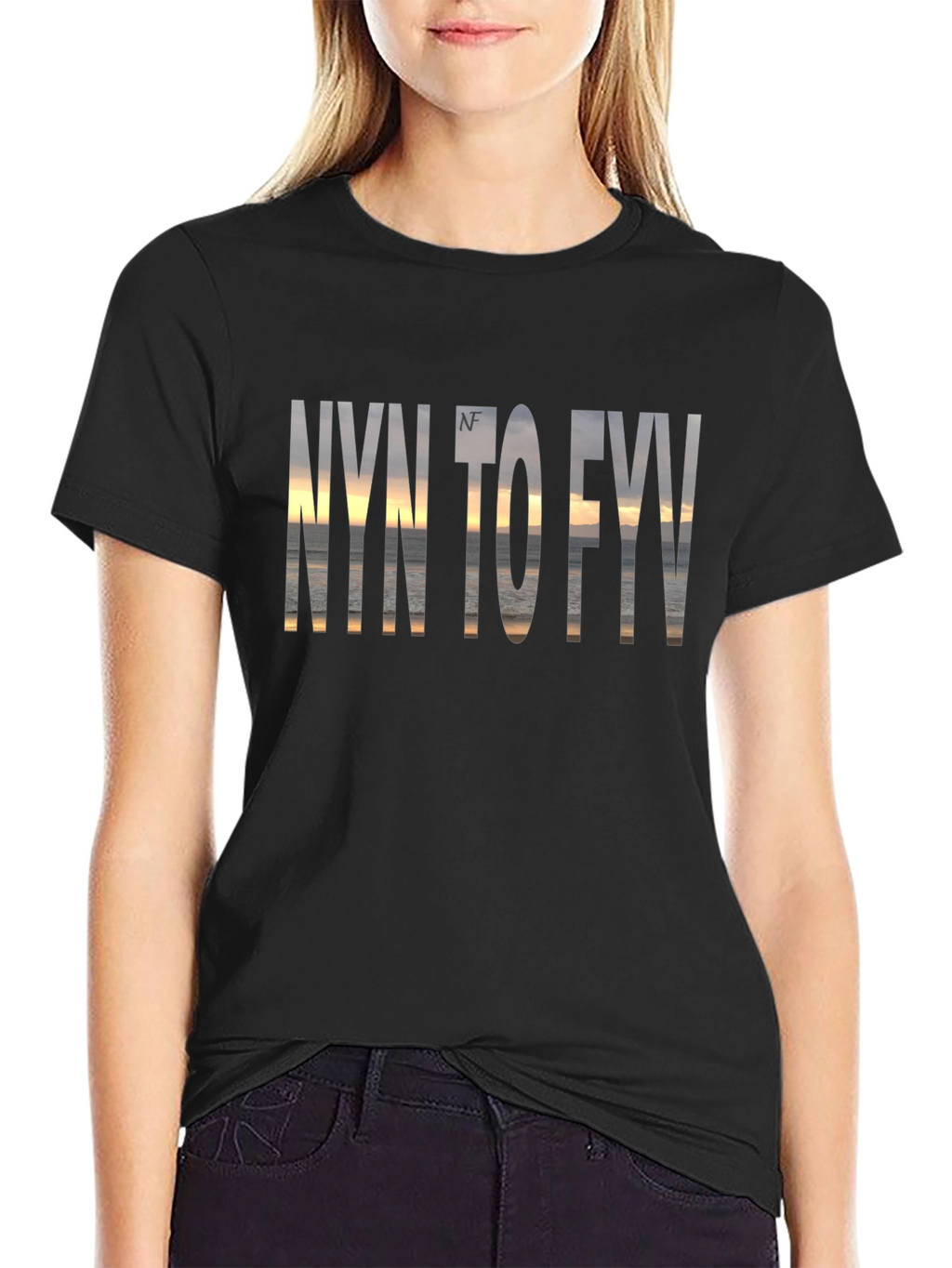 NYN to FYV Graphic Print Black T-Shirt