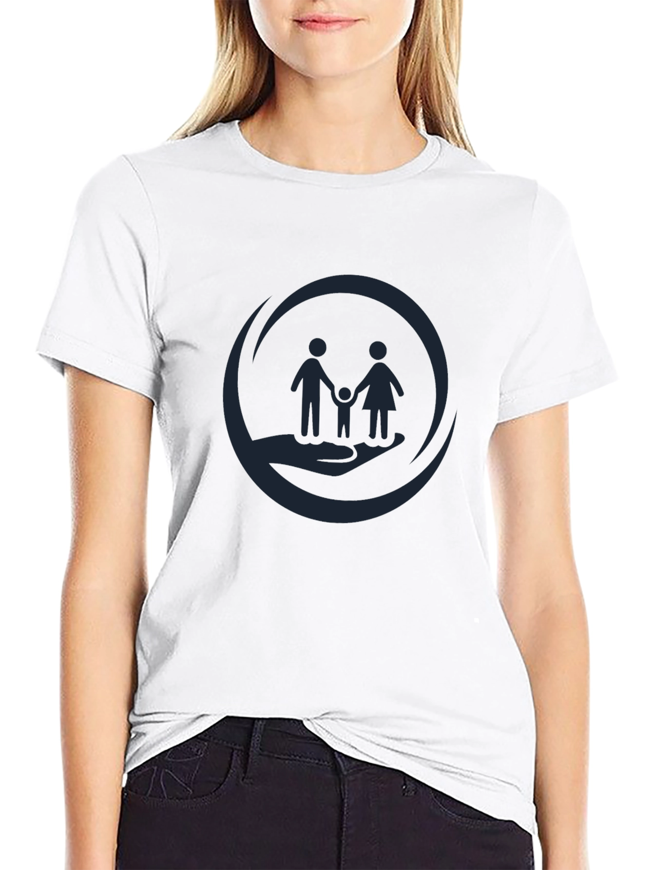 Family Support Graphic Tee - Black Cotton Comfort