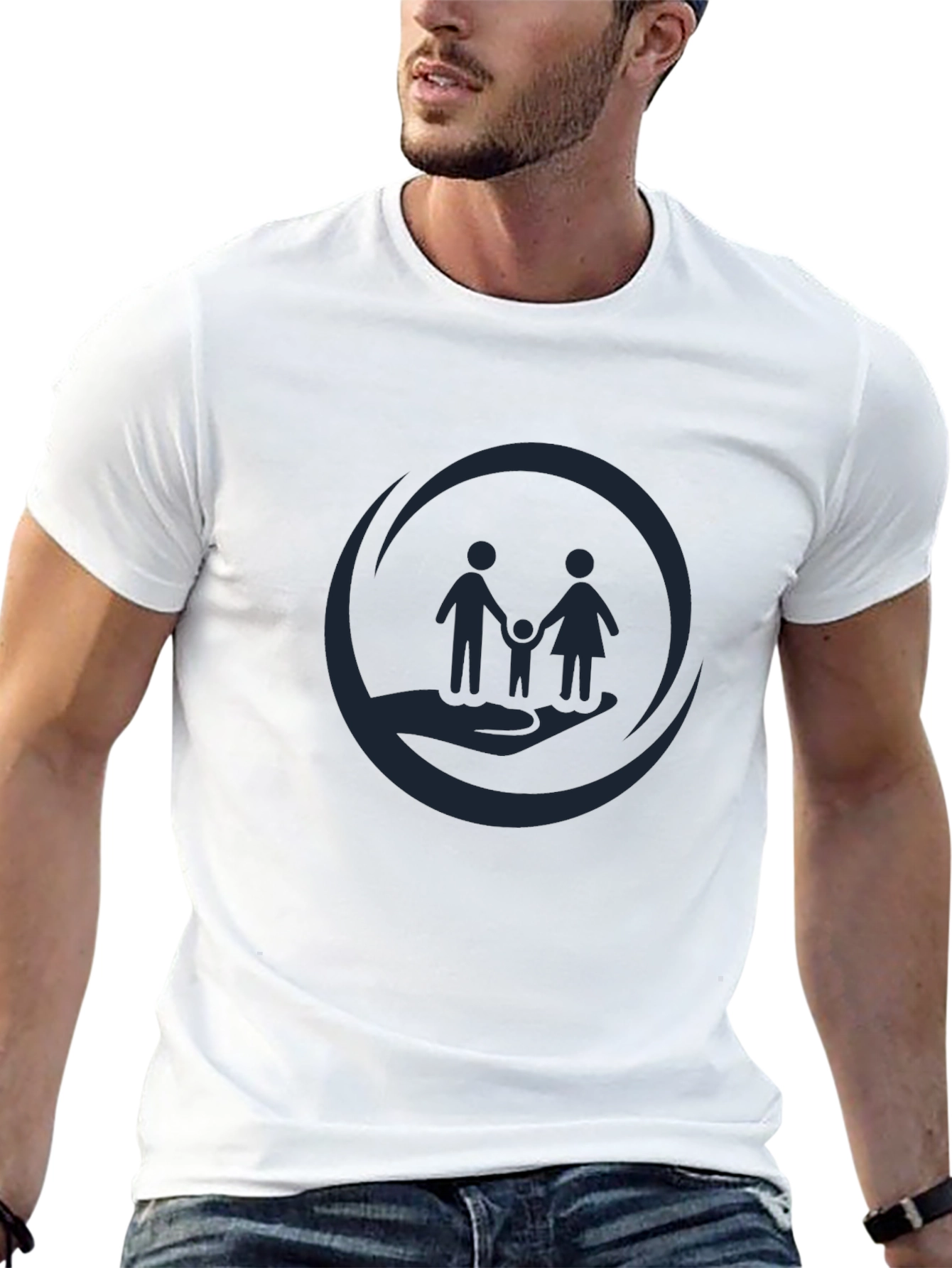 Family Support Graphic Tee - Black Cotton Comfort