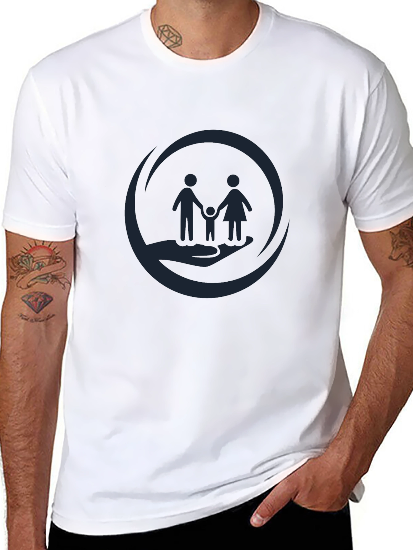 Family Support Graphic Tee - Black Cotton Comfort