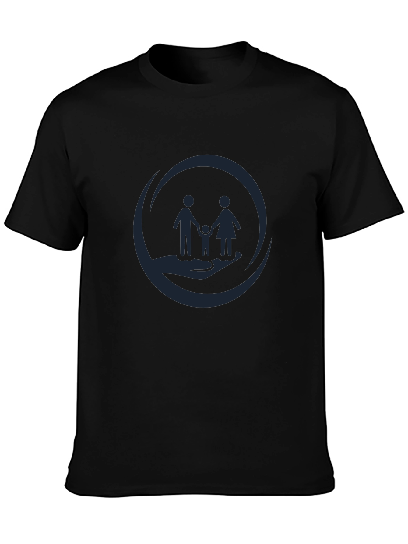 Family Support Graphic Tee - Black Cotton Comfort