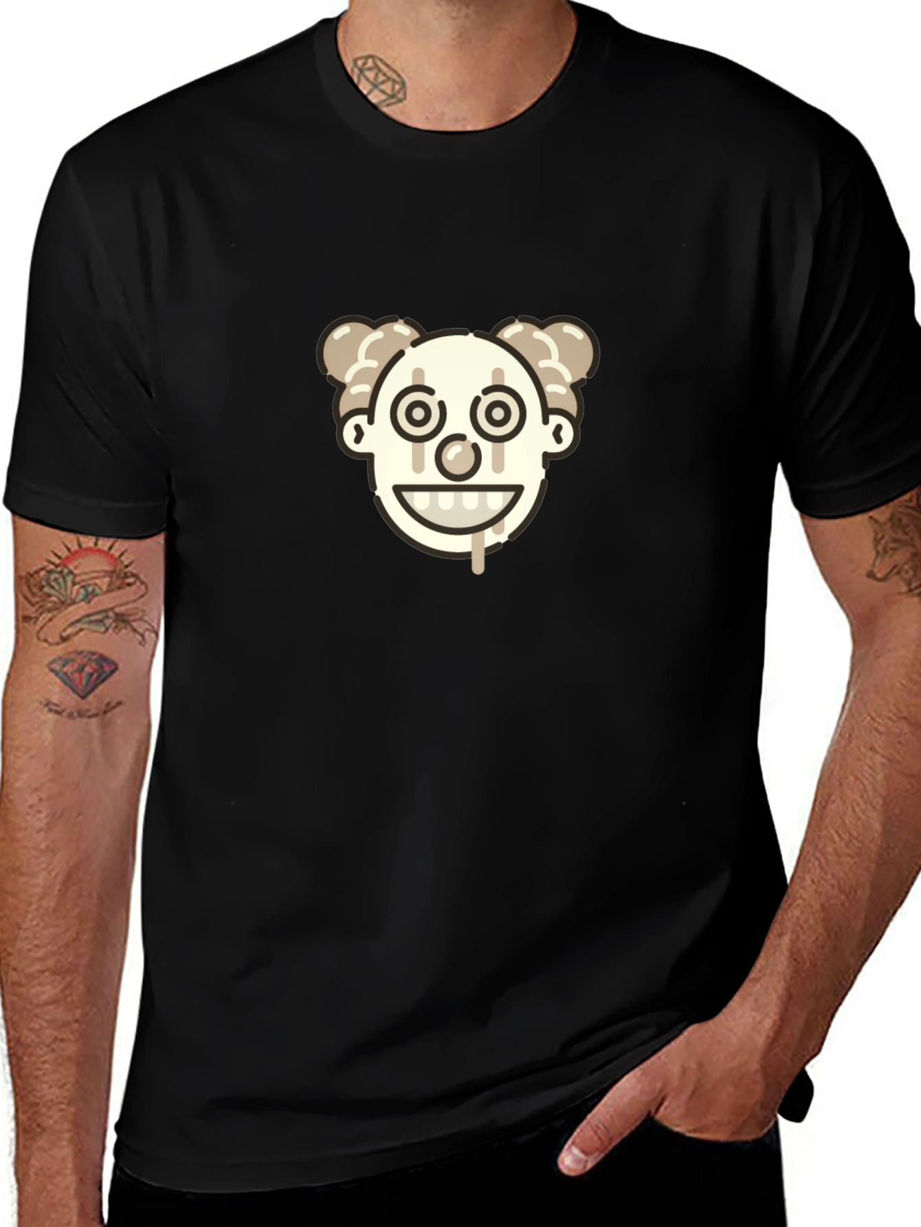 Clown Face Graphic Tee - Black Unisex T-Shirt