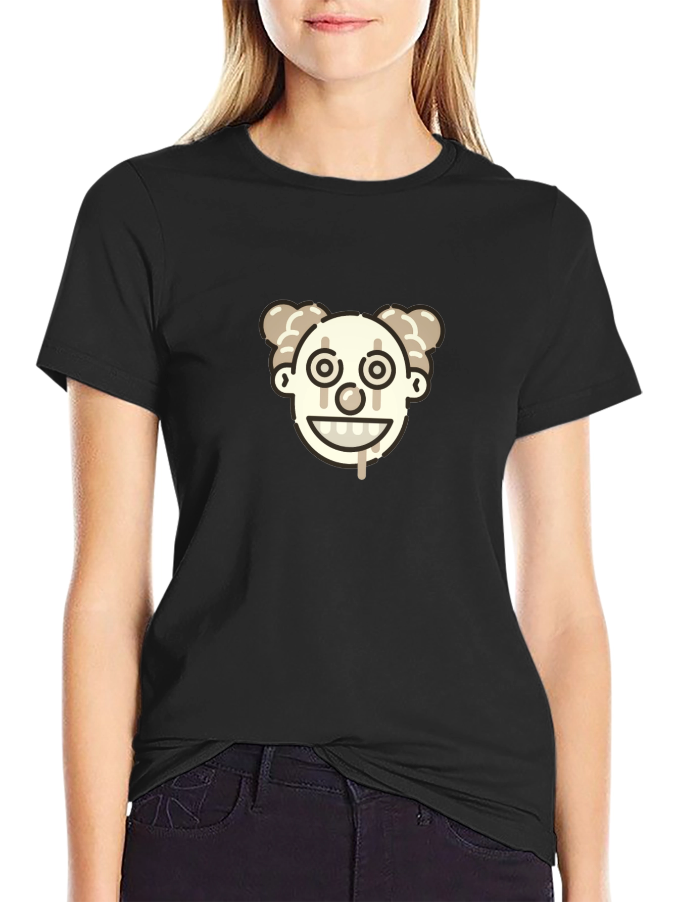 Clown Face Graphic Tee - Black Unisex T-Shirt