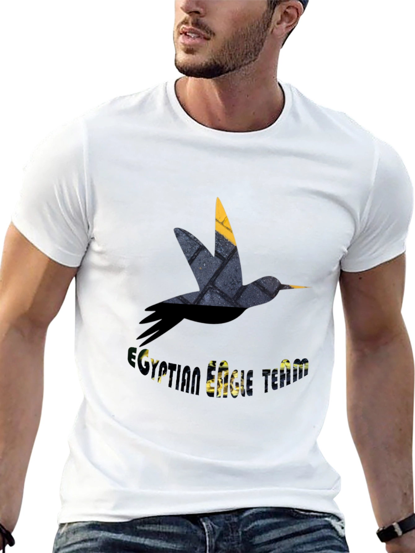 Stylish Bird Graphic Black T-Shirt