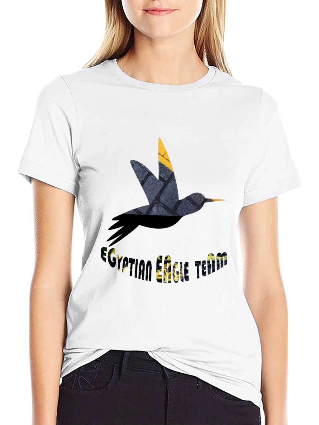 Stylish Bird Graphic Black T-Shirt