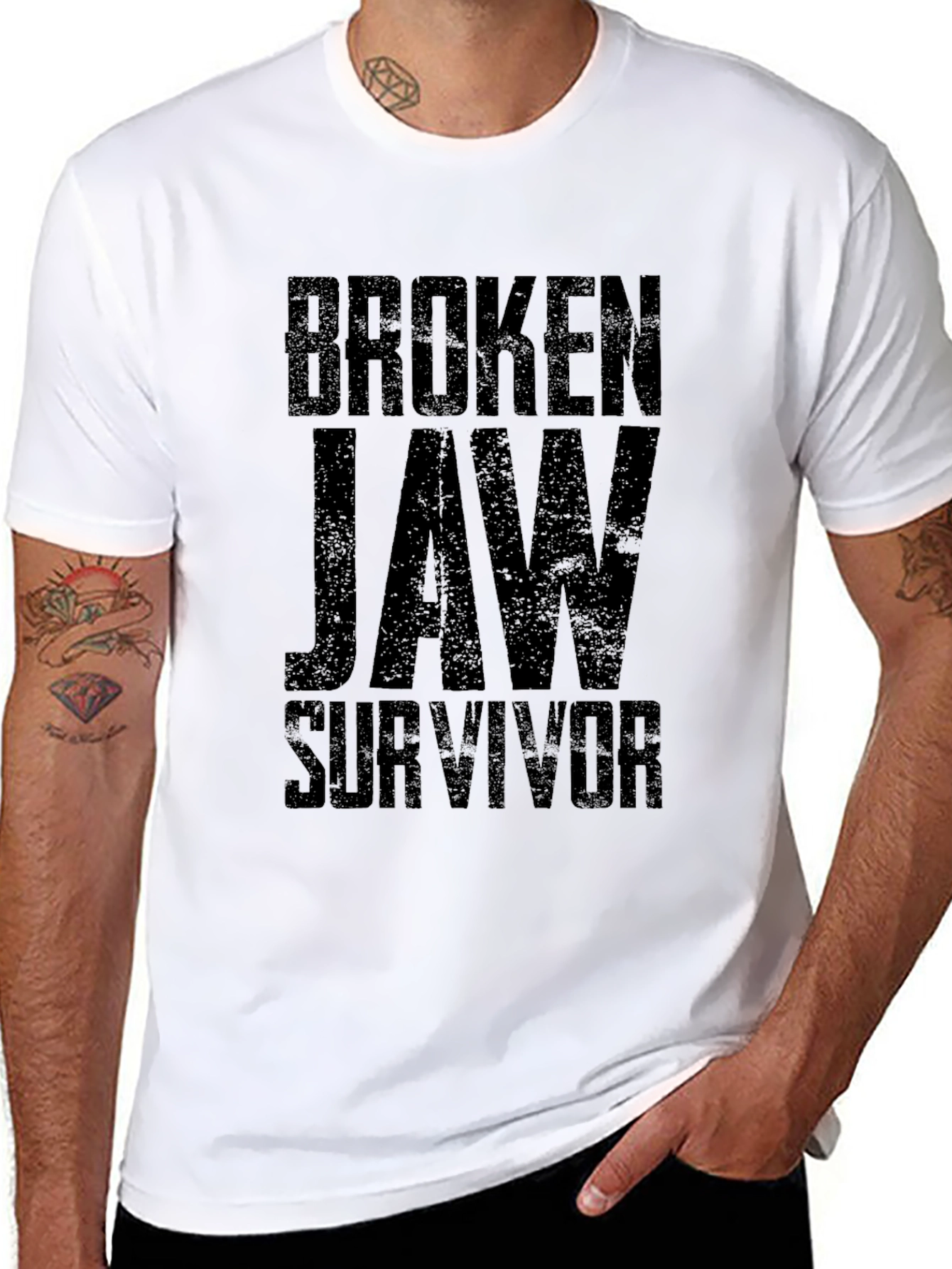 Broken Jaw Survivor Graphic Tee - Black Cotton Blend