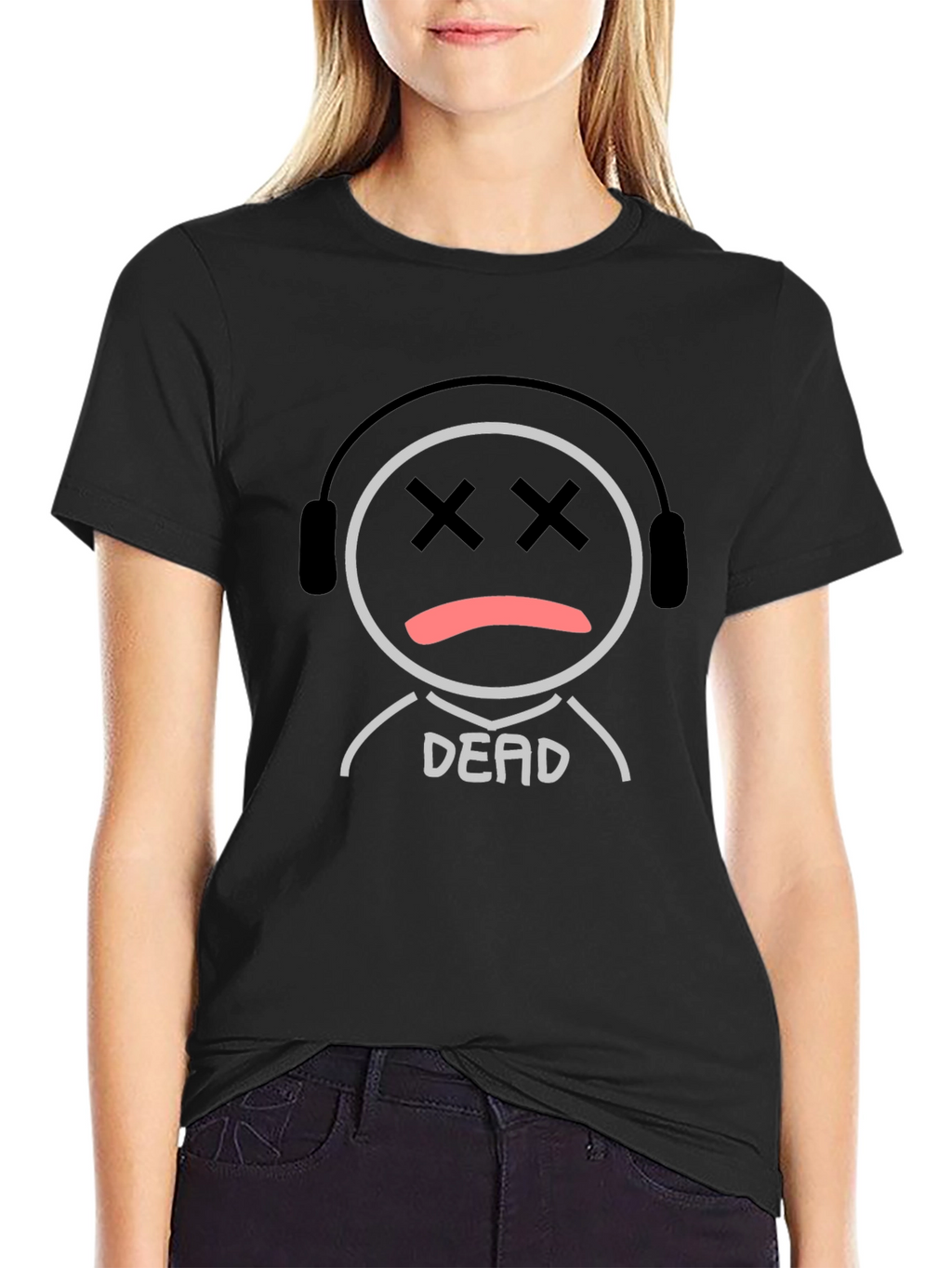 Dead Emoji Graphic T-Shirt - Black