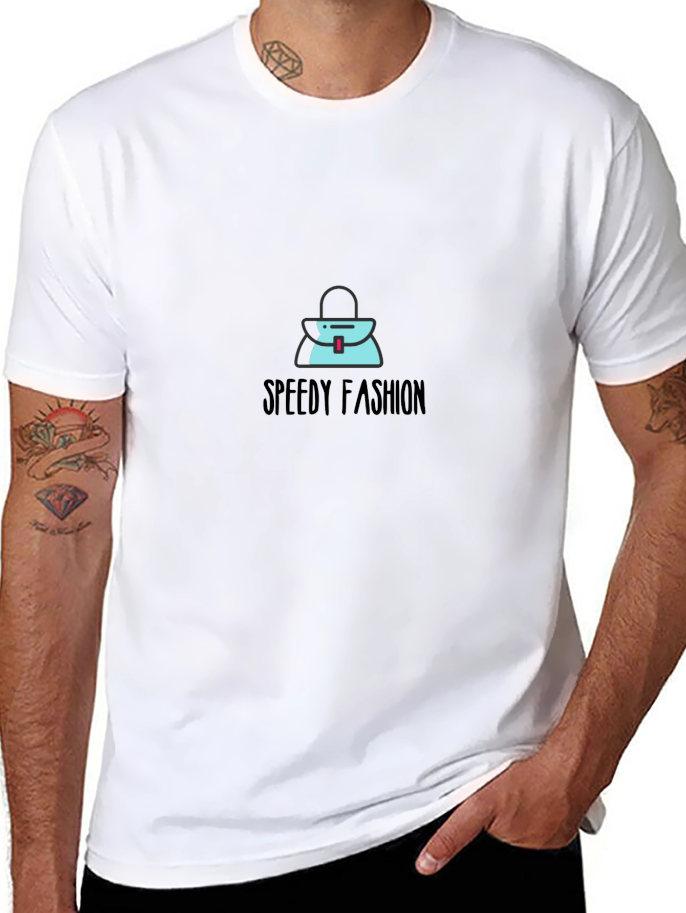 Stylish Black T-Shirt with Speedy Fashion Graphic