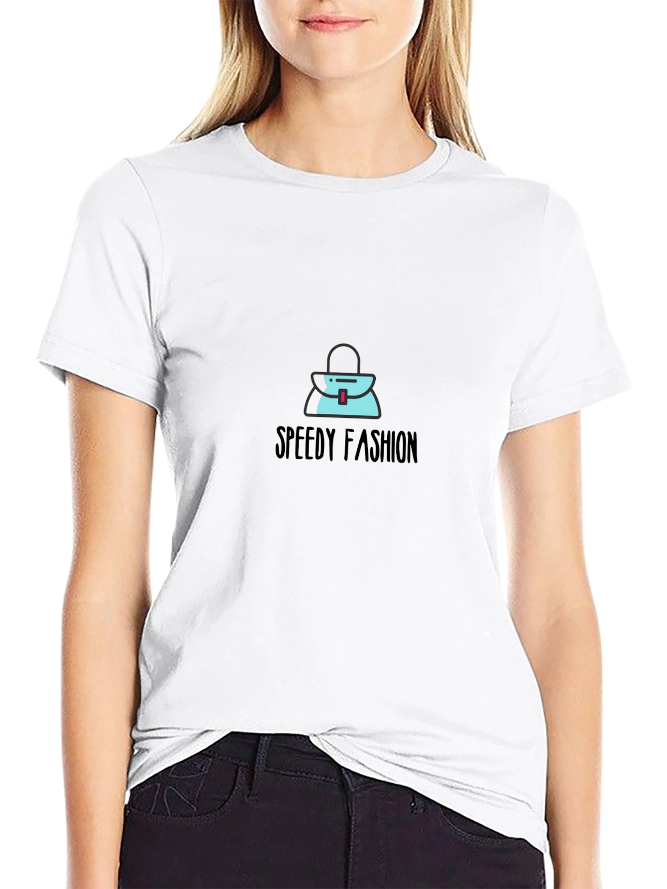 Stylish Black T-Shirt with Speedy Fashion Graphic