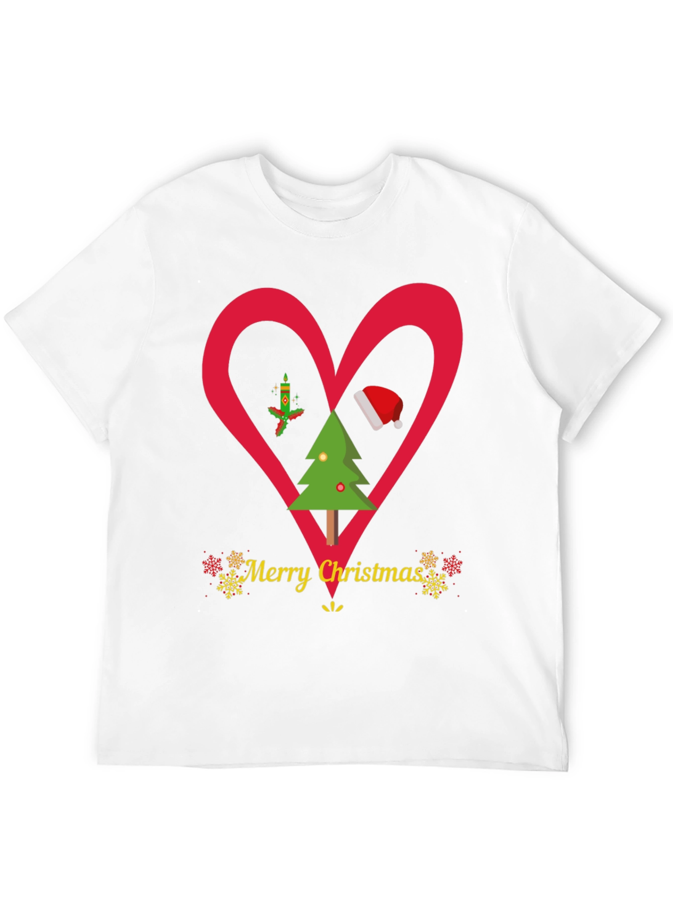 Christmas Heart T-Shirt Festive Holiday Apparel