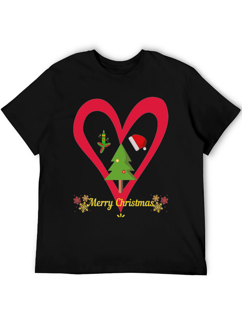 Christmas Heart T-Shirt Festive Holiday Apparel