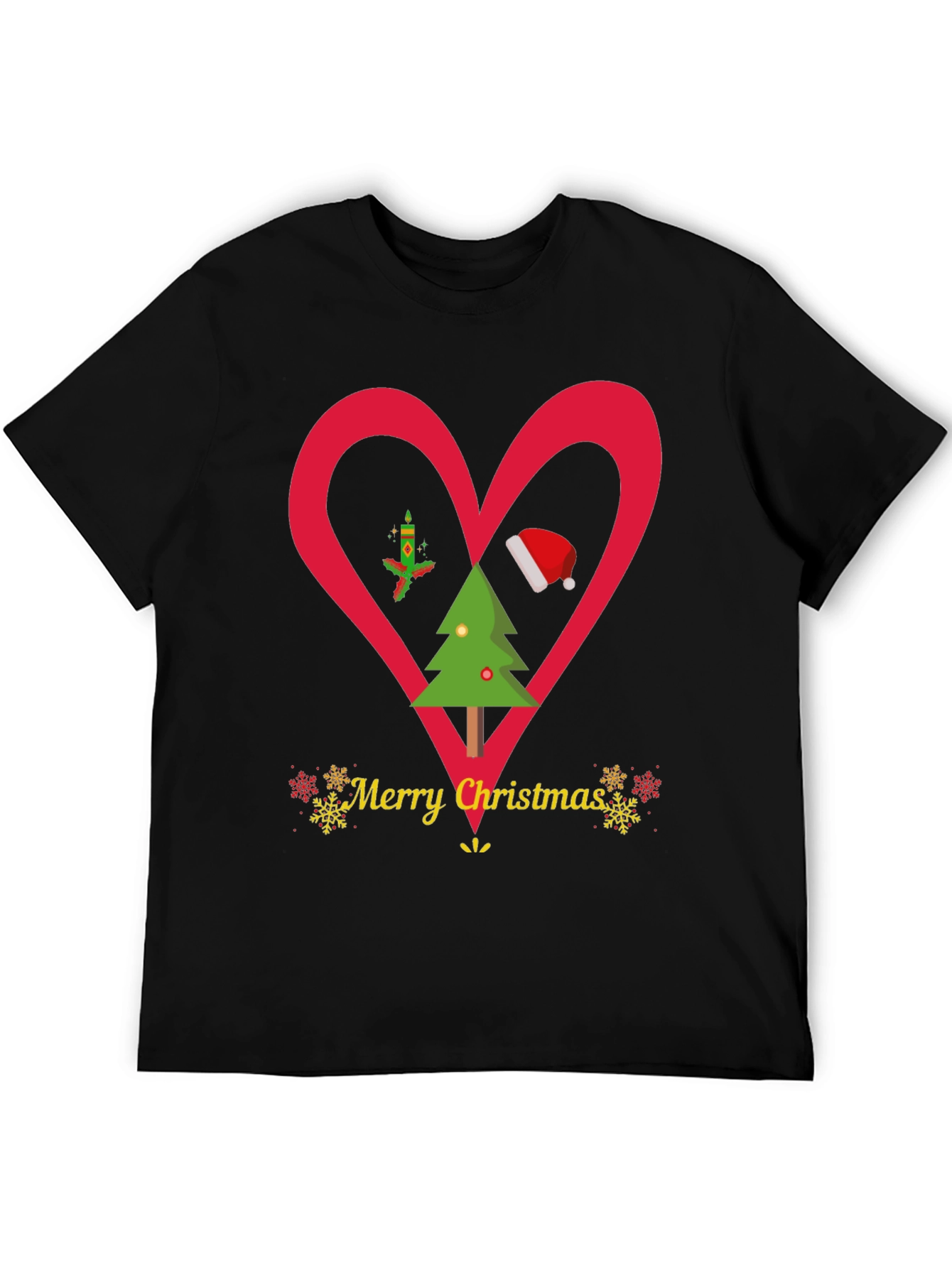 Christmas Heart T-Shirt Festive Holiday Apparel