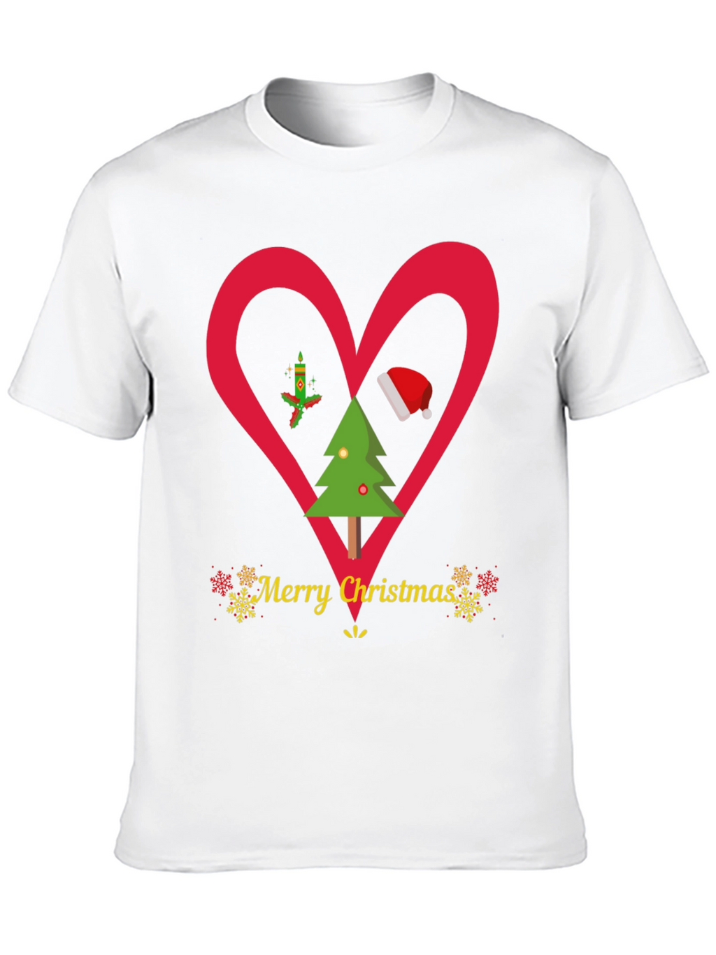 Christmas Heart T-Shirt Festive Holiday Apparel