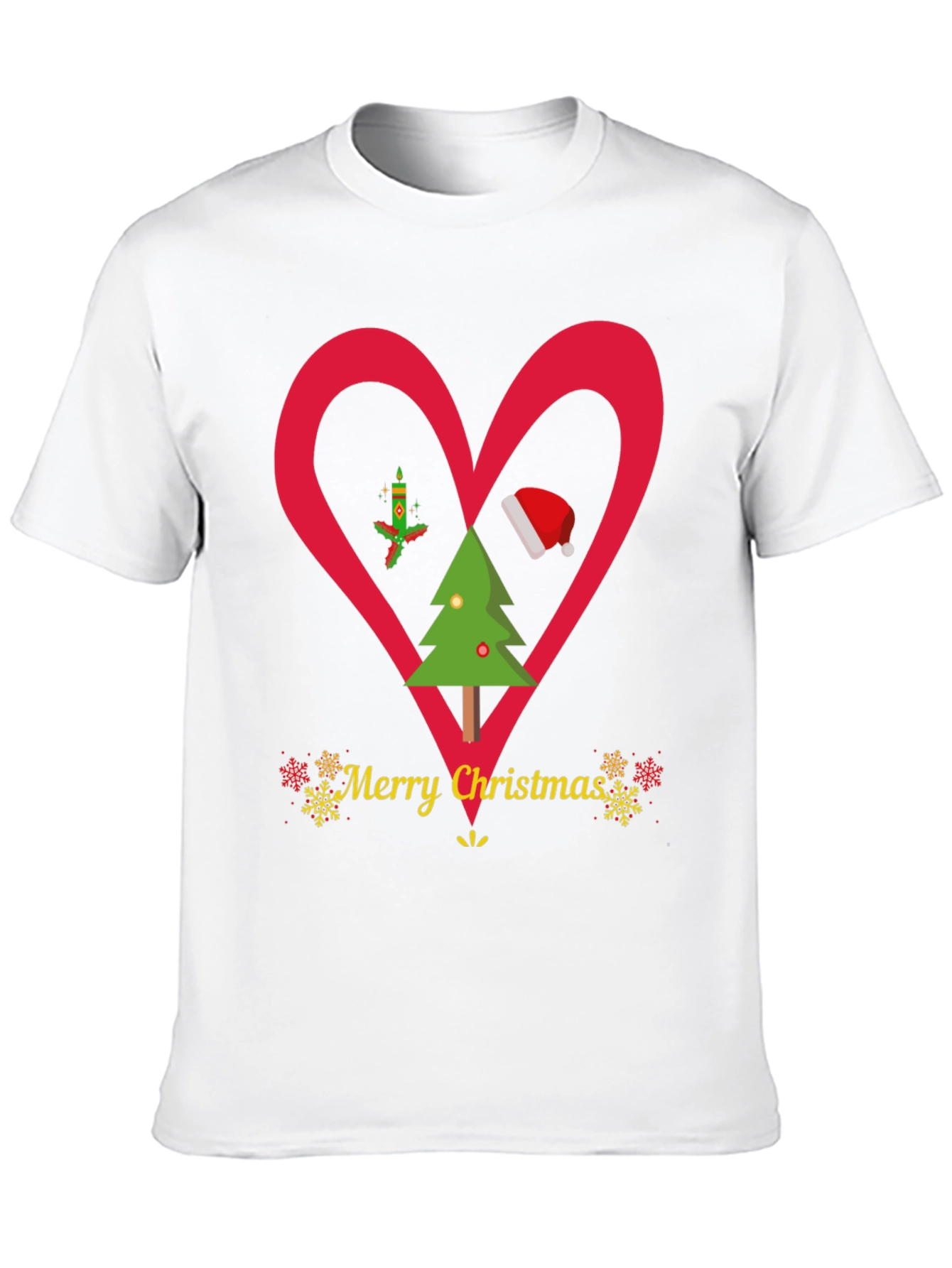 Christmas Heart T-Shirt Festive Holiday Apparel