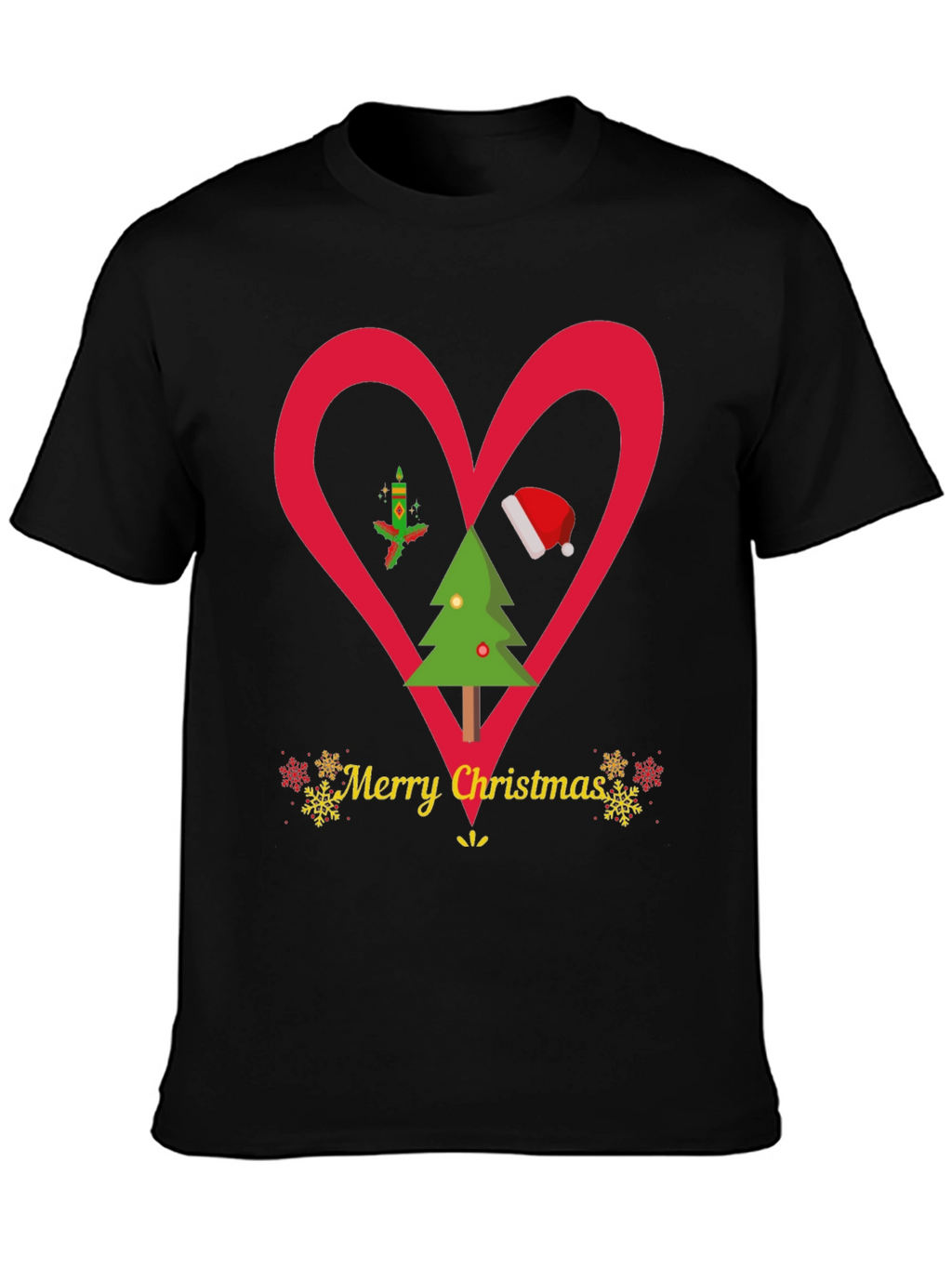 Christmas Heart T-Shirt Festive Holiday Apparel