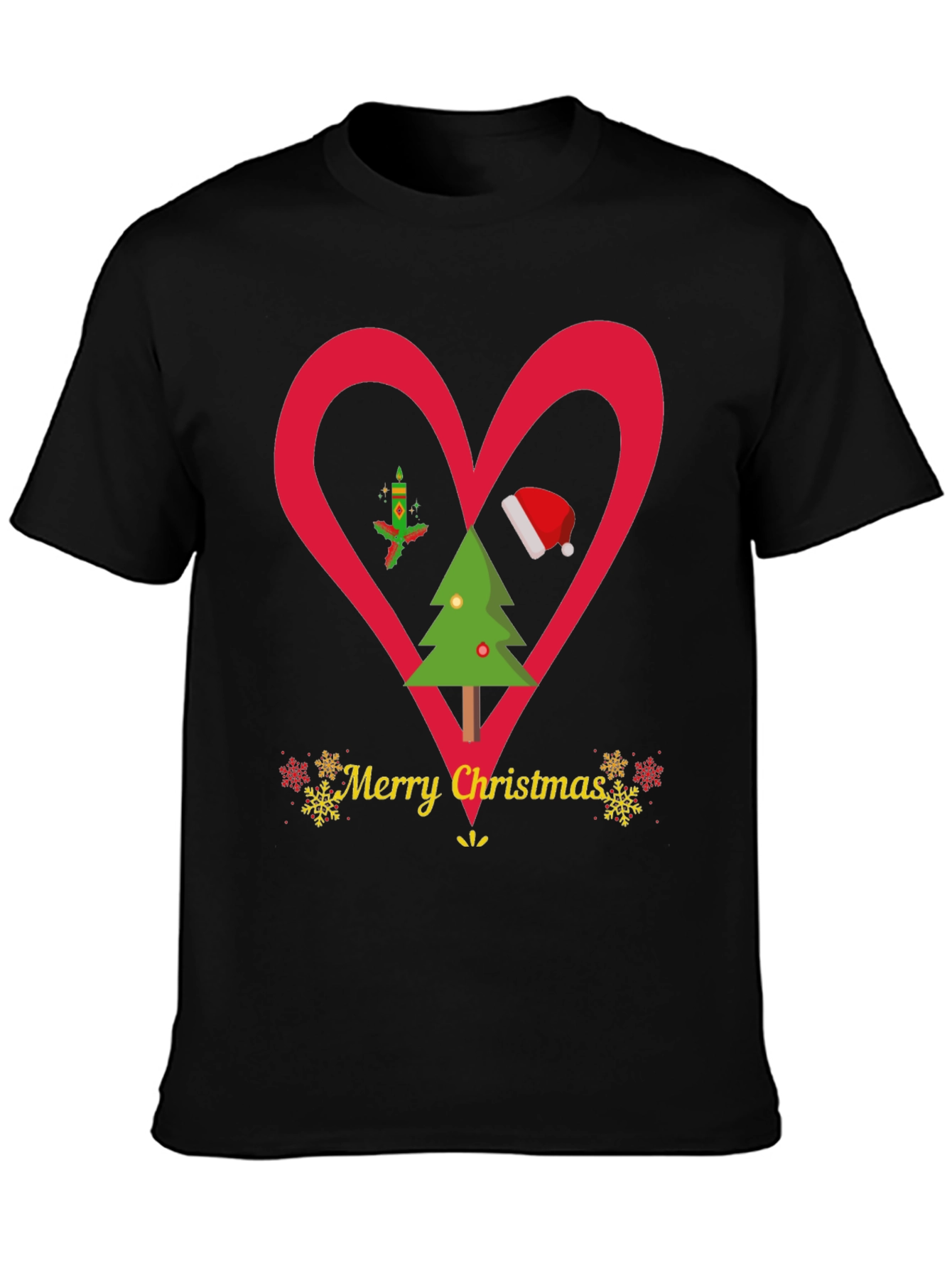 Christmas Heart T-Shirt Festive Holiday Apparel